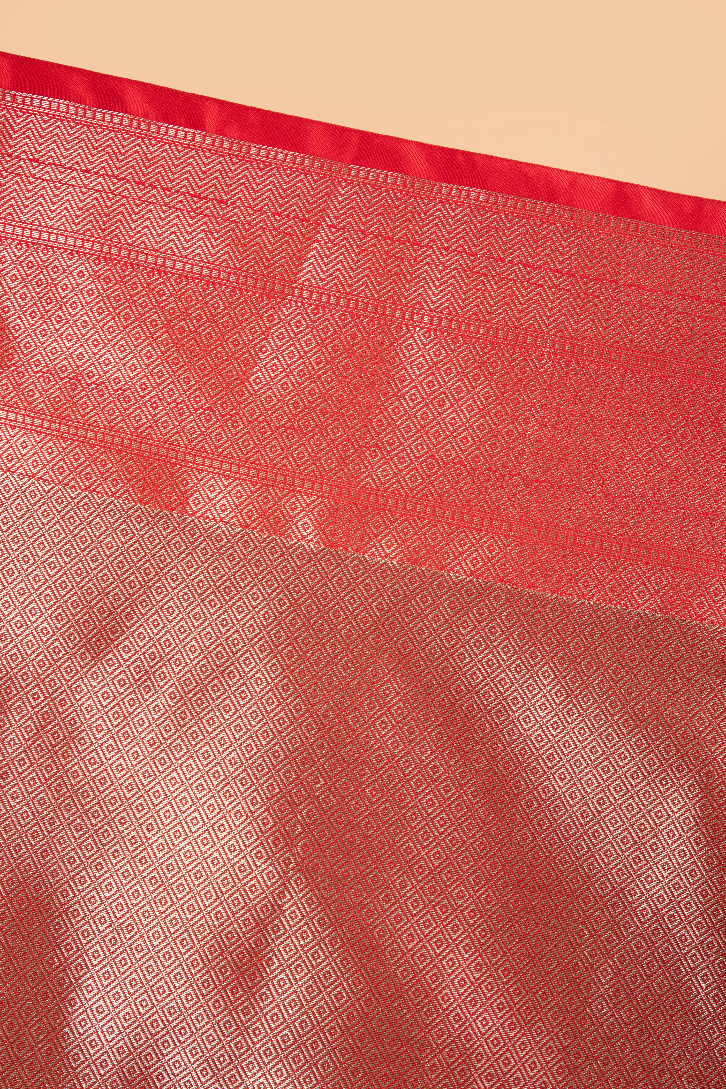 Grey and red benarasi