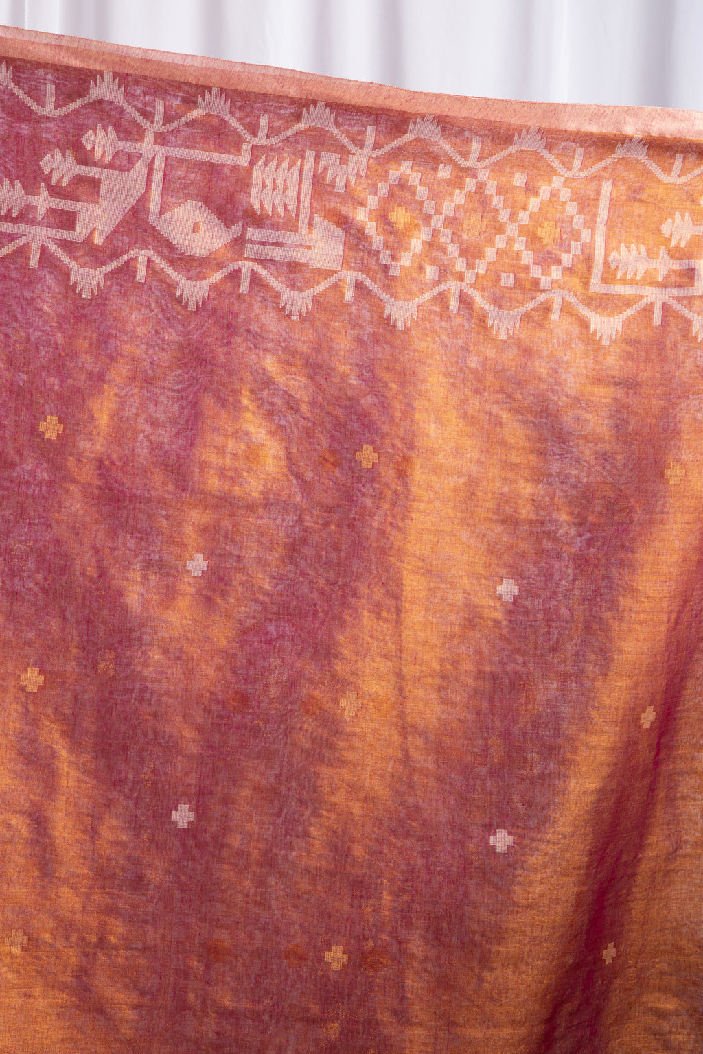 Dual tone cotton tissue saree