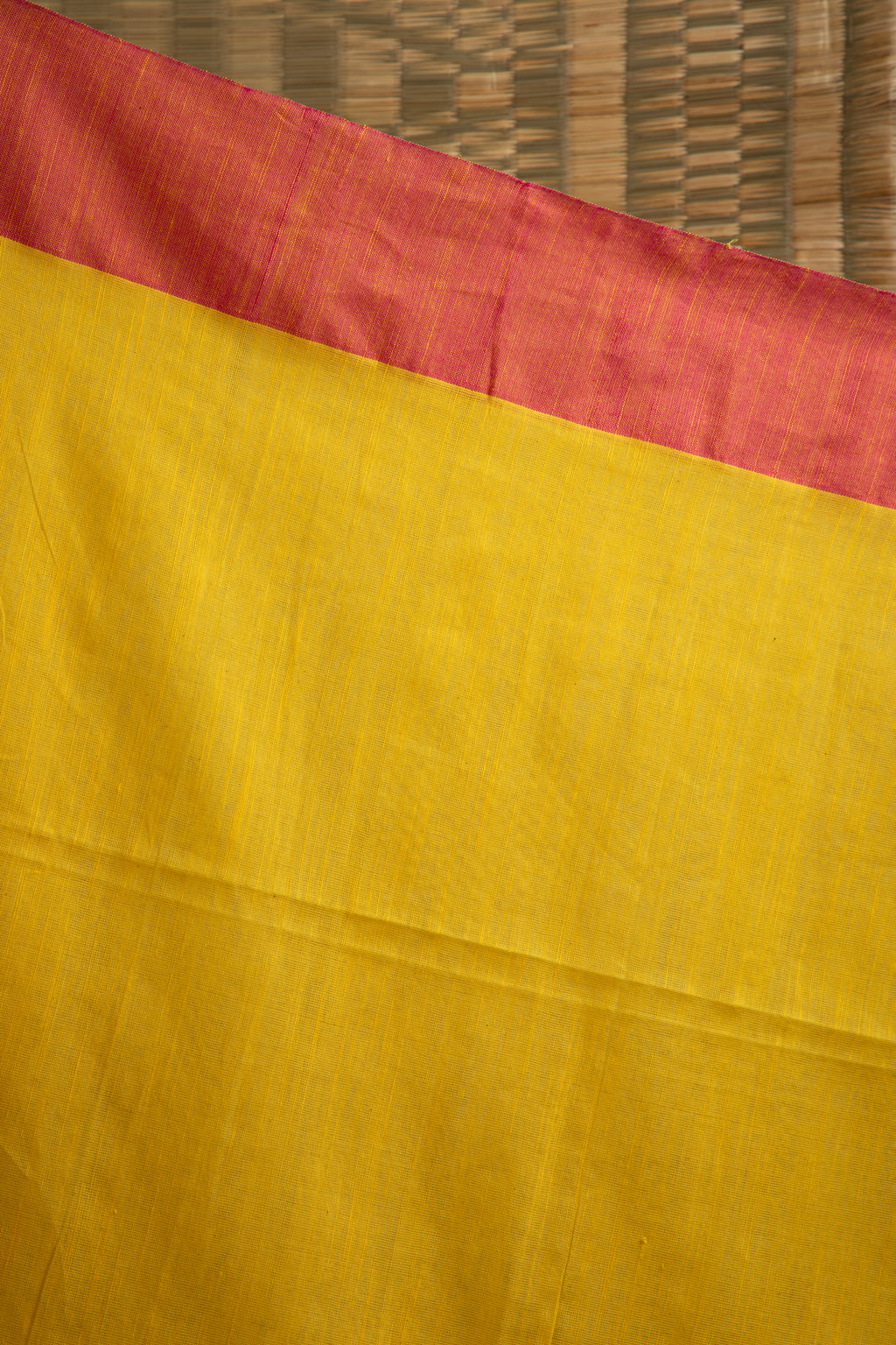Yellow handloom cotton saree with butas