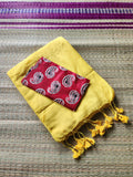 Sunshine yellow khadi cotton saree