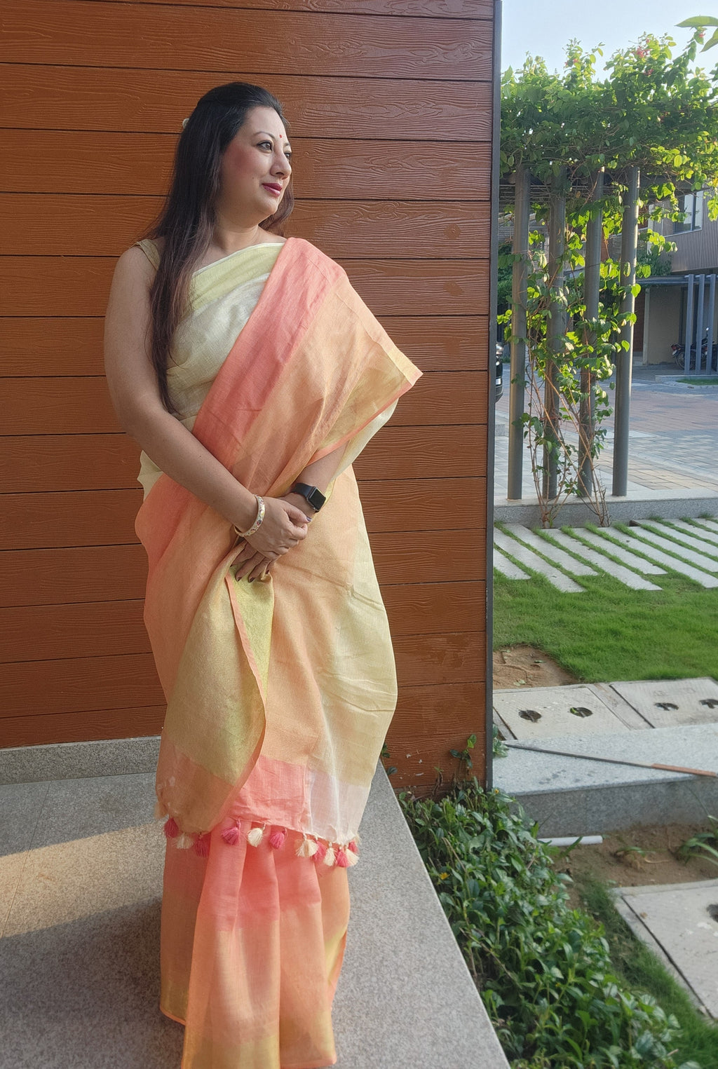 Bhagalpur Handloom Linen Saree