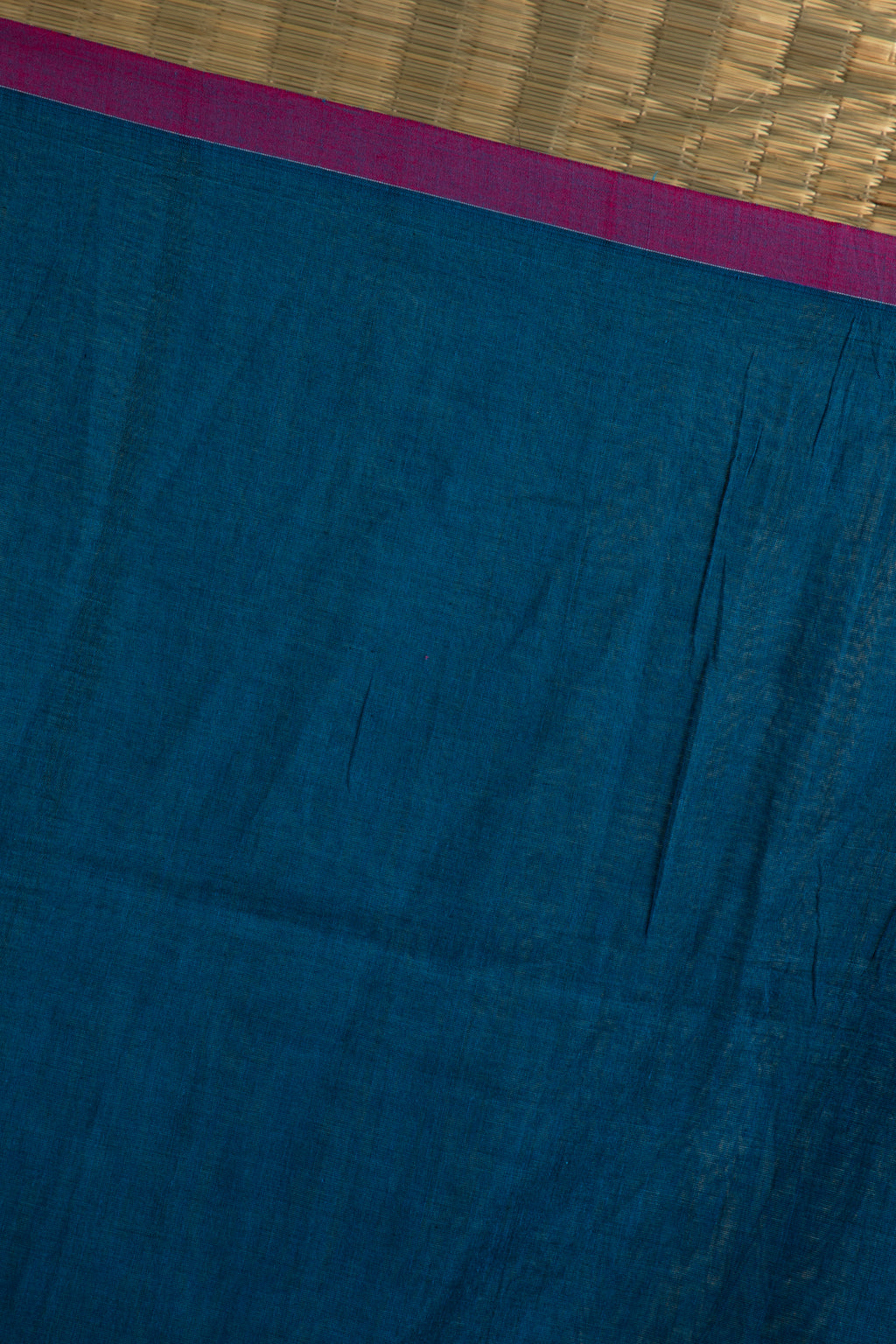 Blue cotton saree with bird motif
