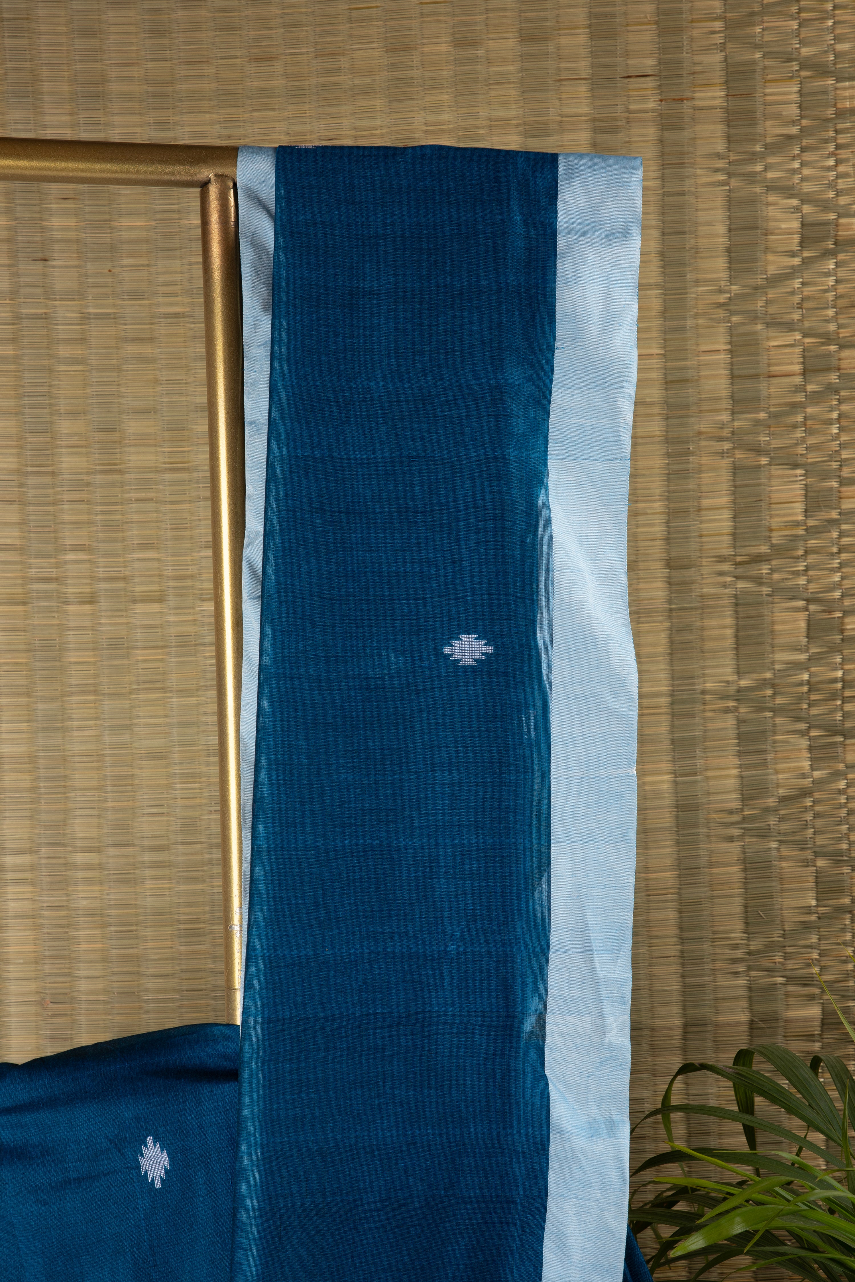 Blue cotton saree