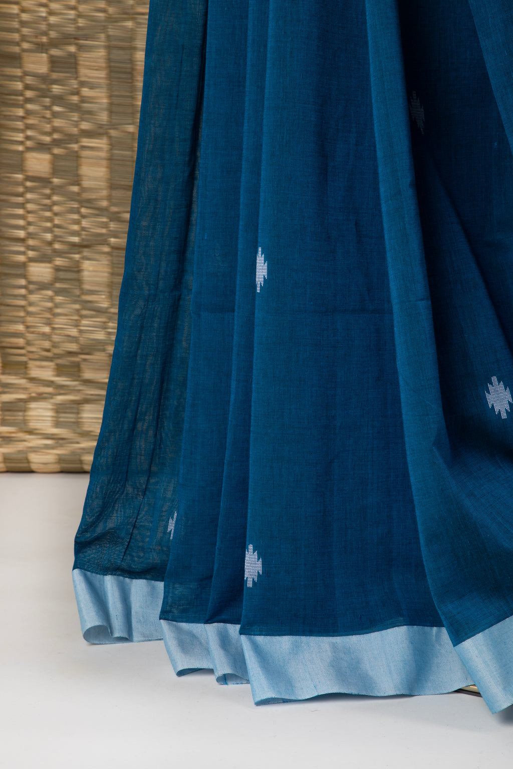 Blue cotton saree