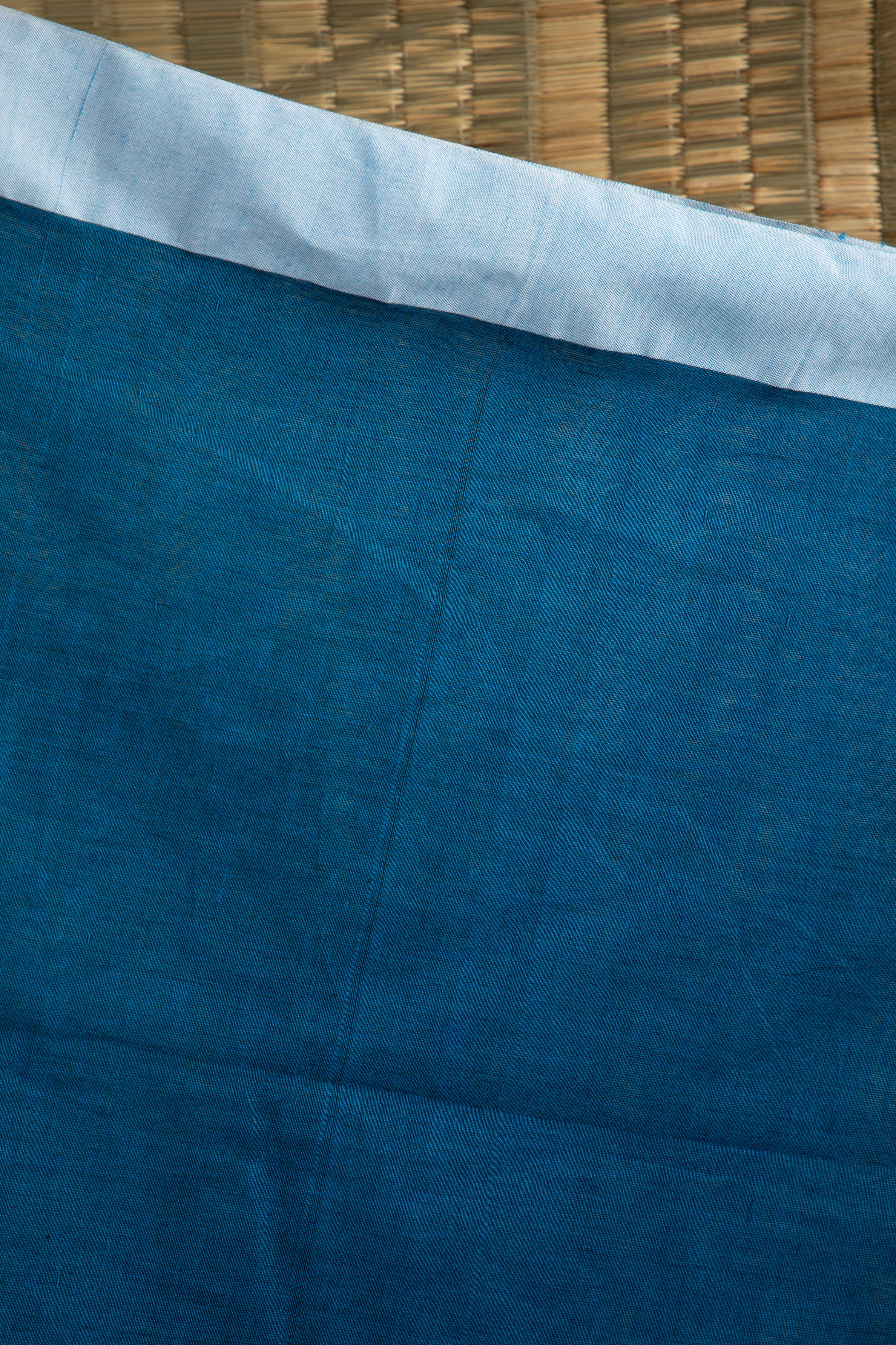 Blue cotton saree