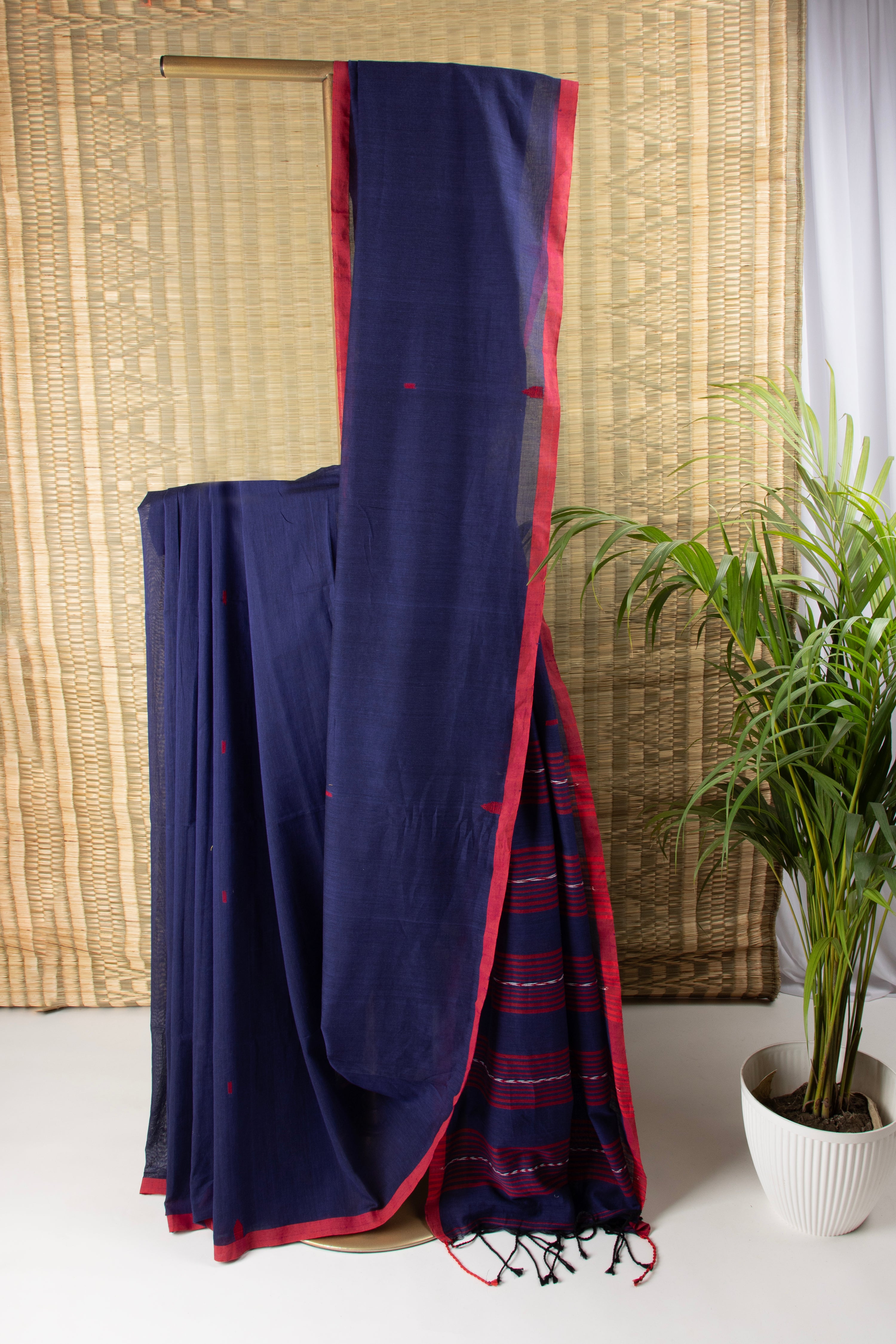Blue handloom cotton saree