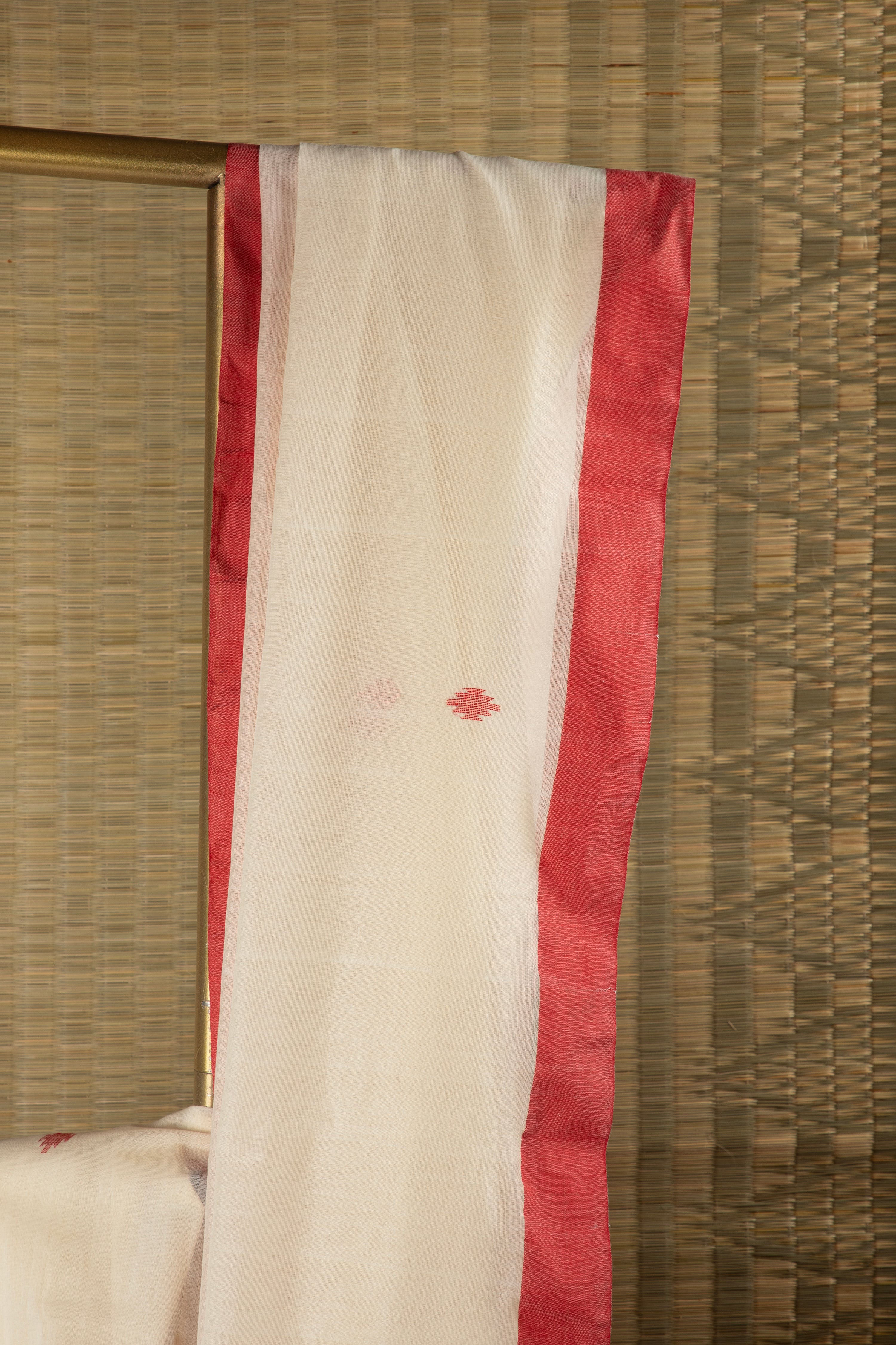 Red-White Cotton Saree