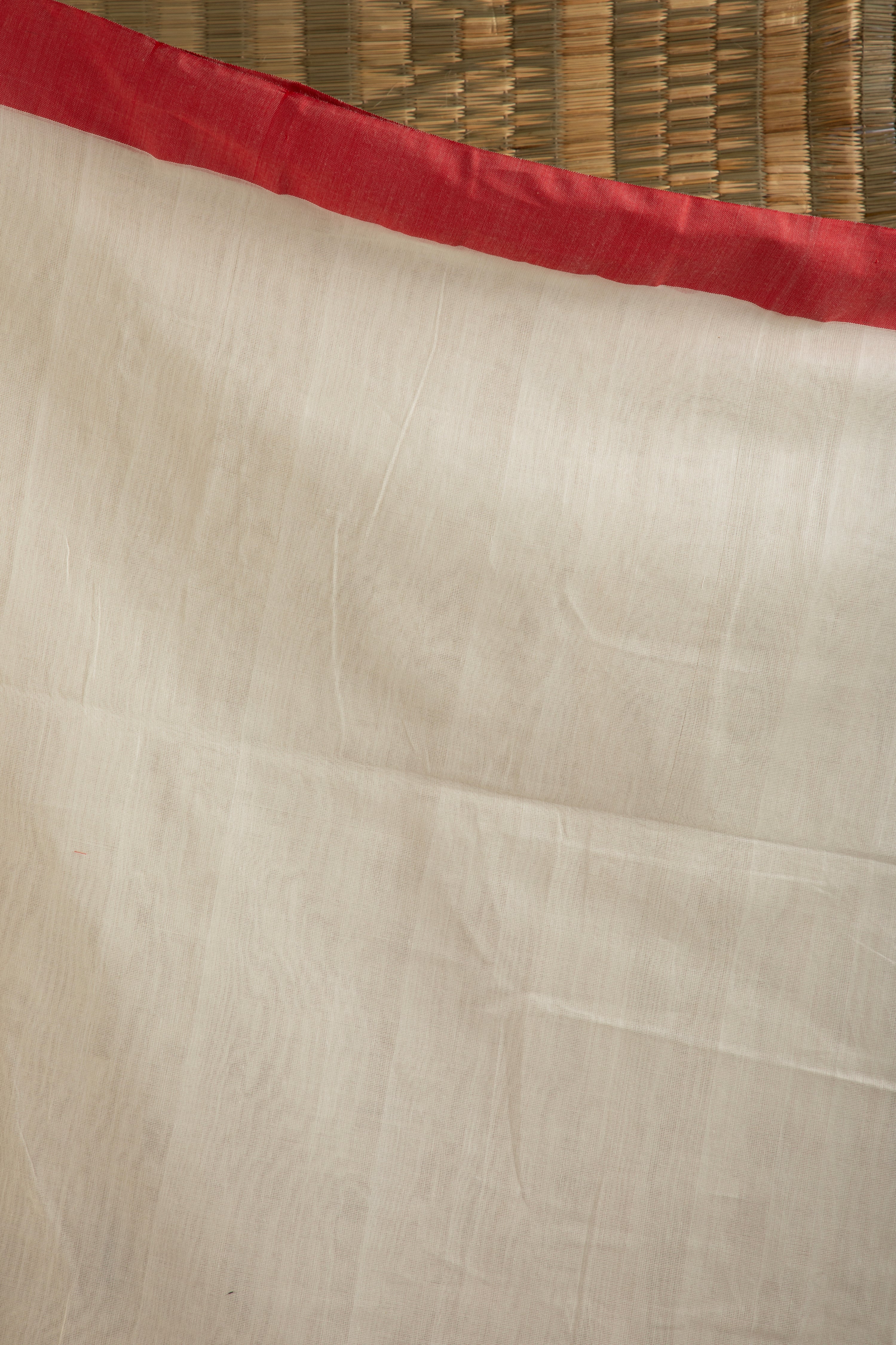 Red-White Cotton Saree