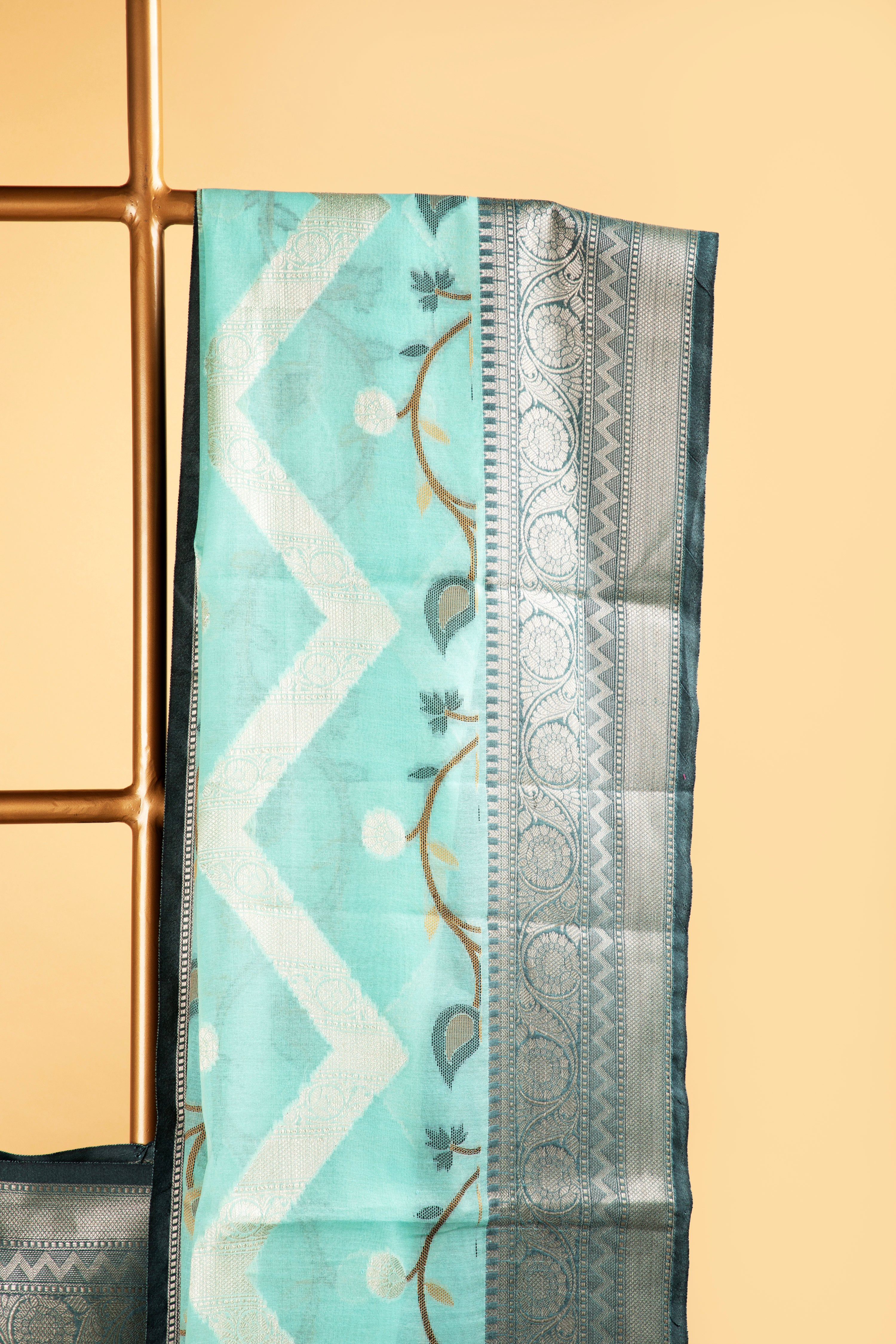 Blue Benarasi Cotton Saree