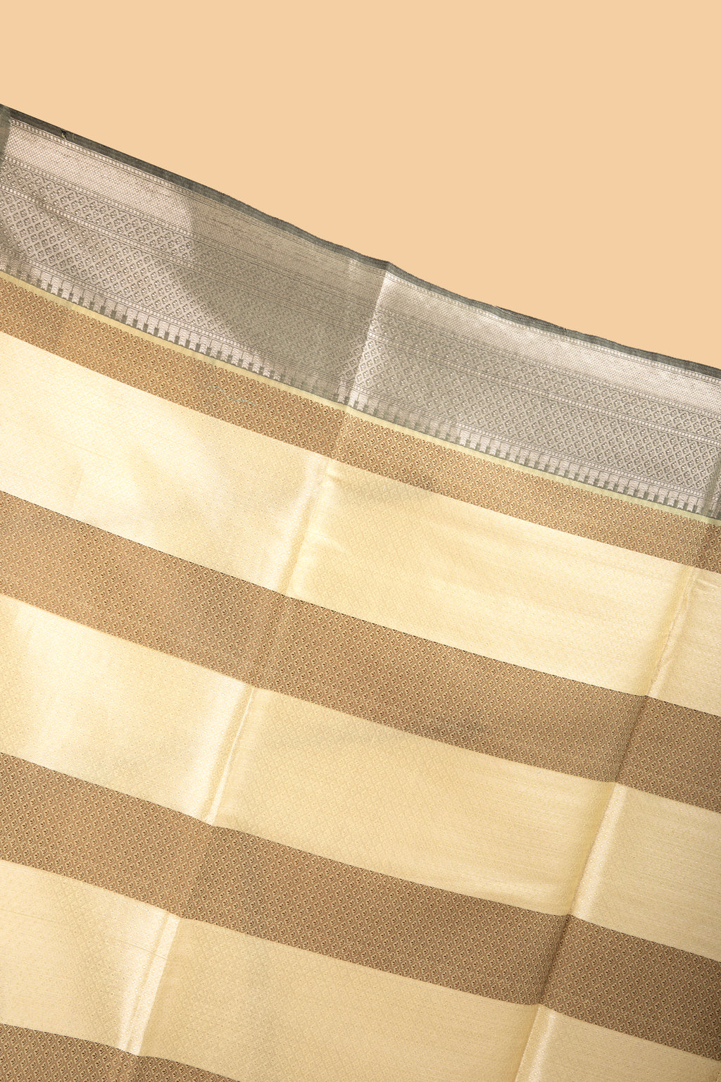 Lemon yellow cotton saree with zari work