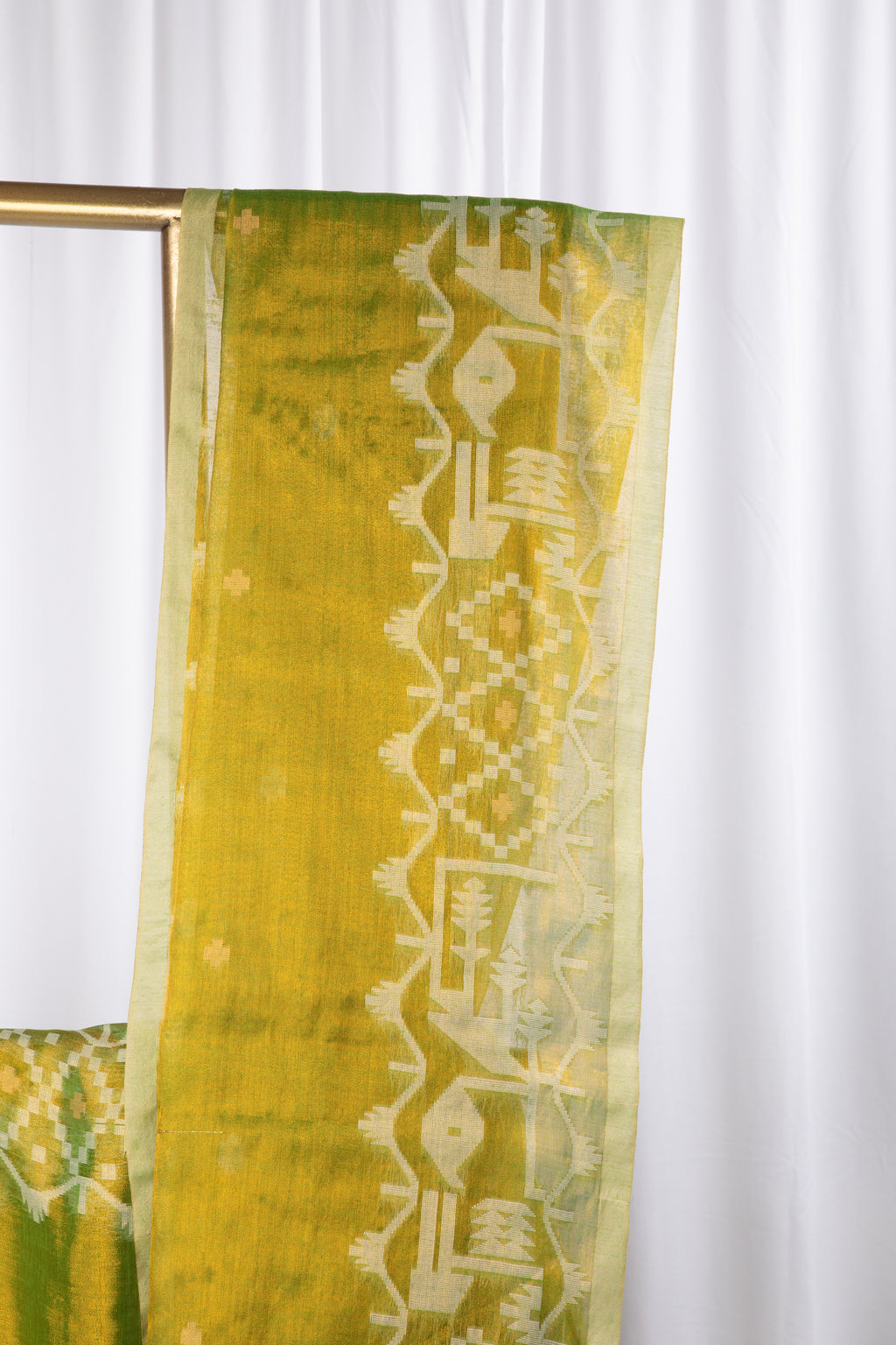Lime Green & Gold Cotton