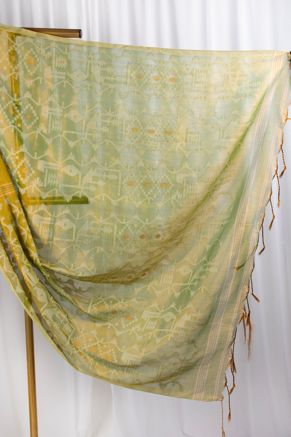 Lime Green & Gold Cotton