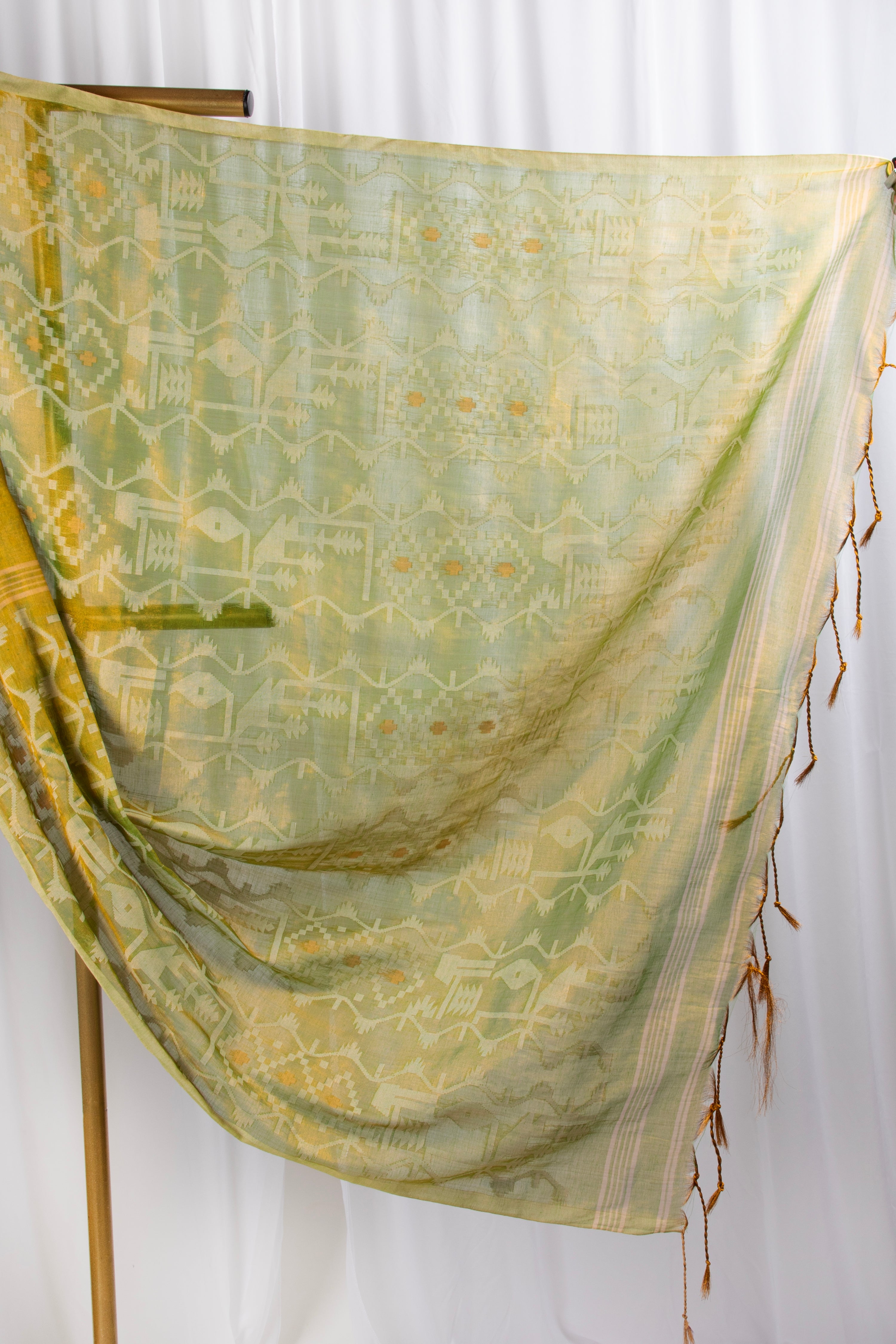 Lime Green & Gold Cotton