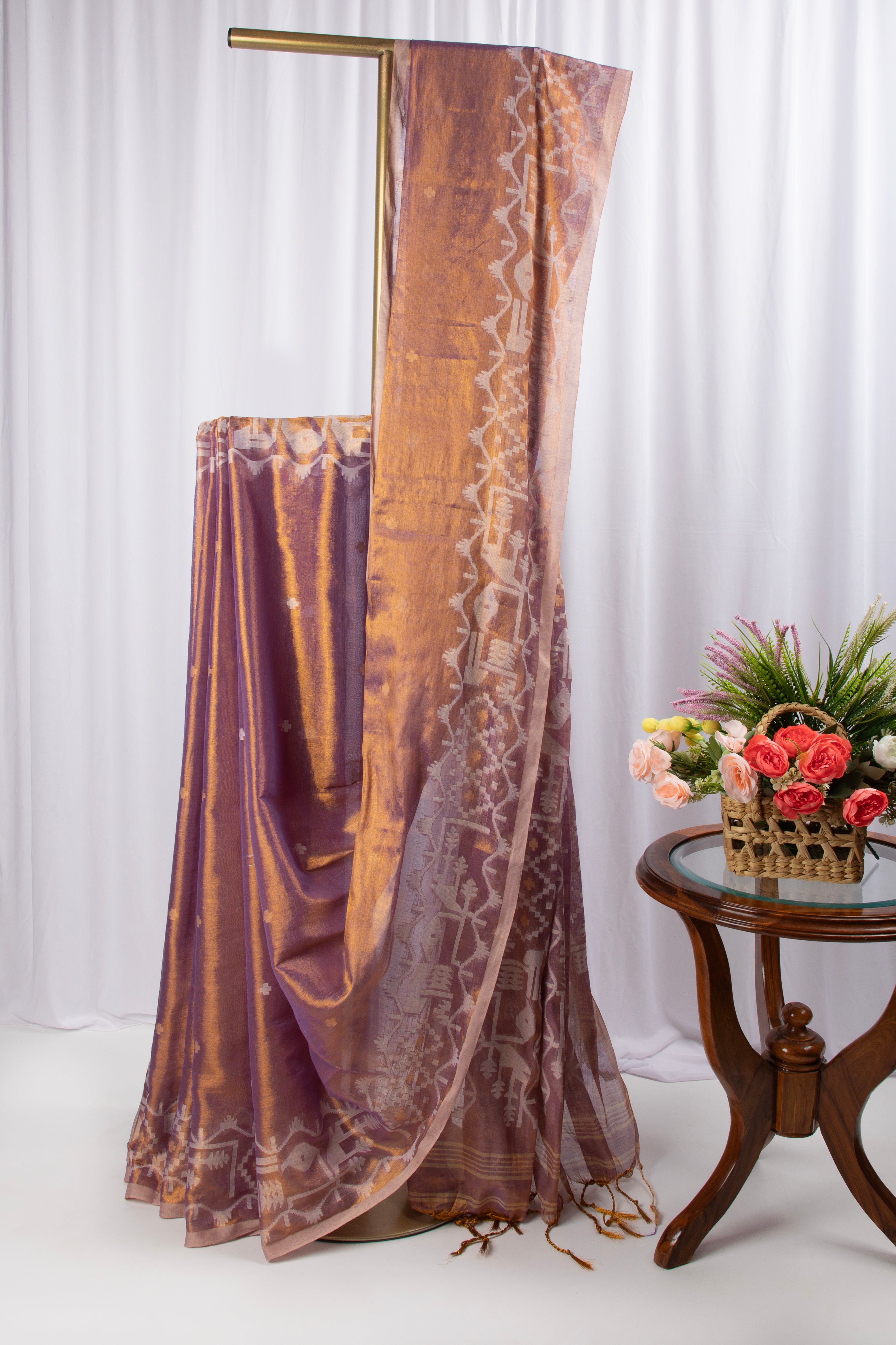 Lavender & Gold Cotton tissue