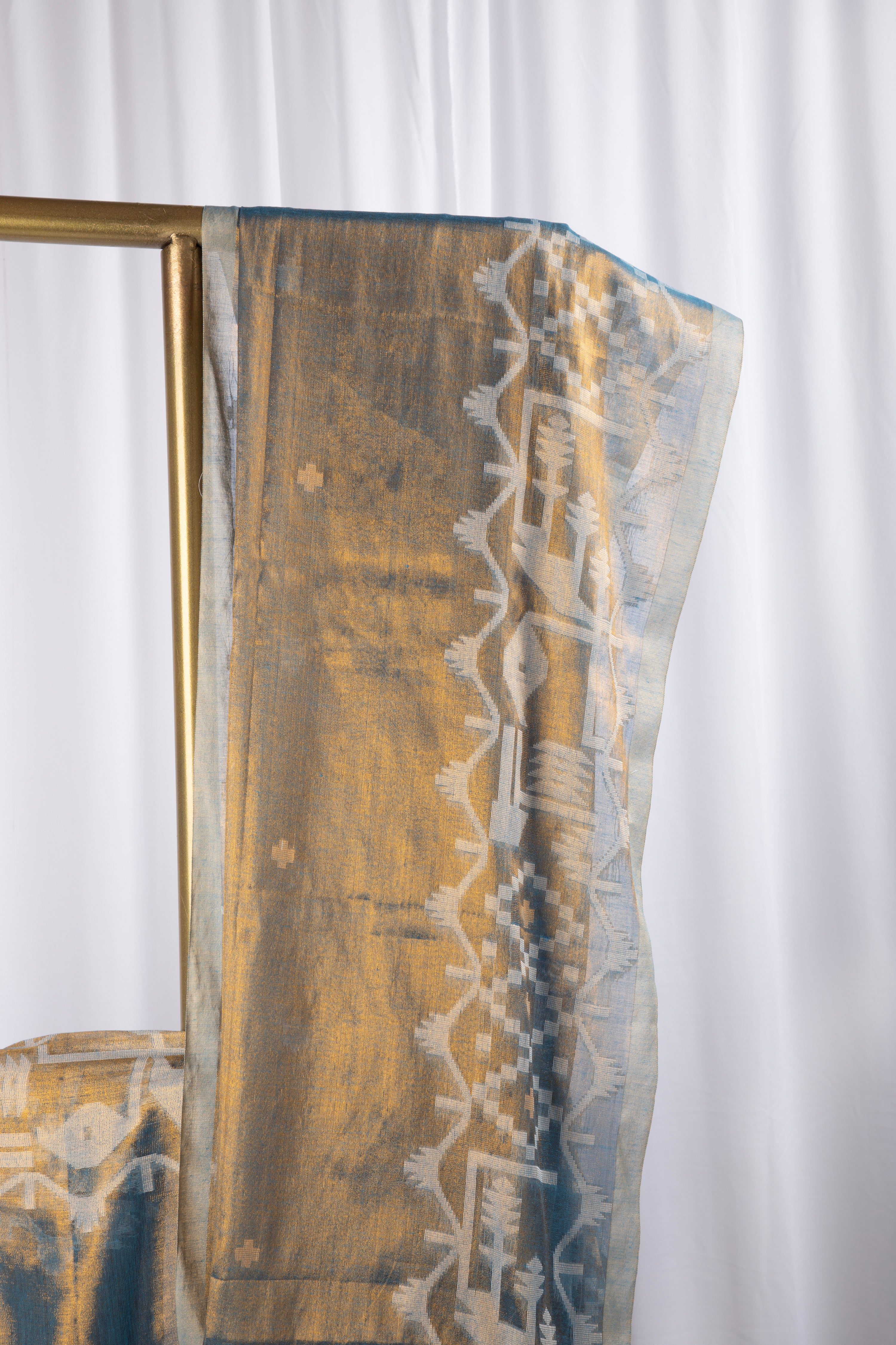 Blue & Gold Cotton tissue