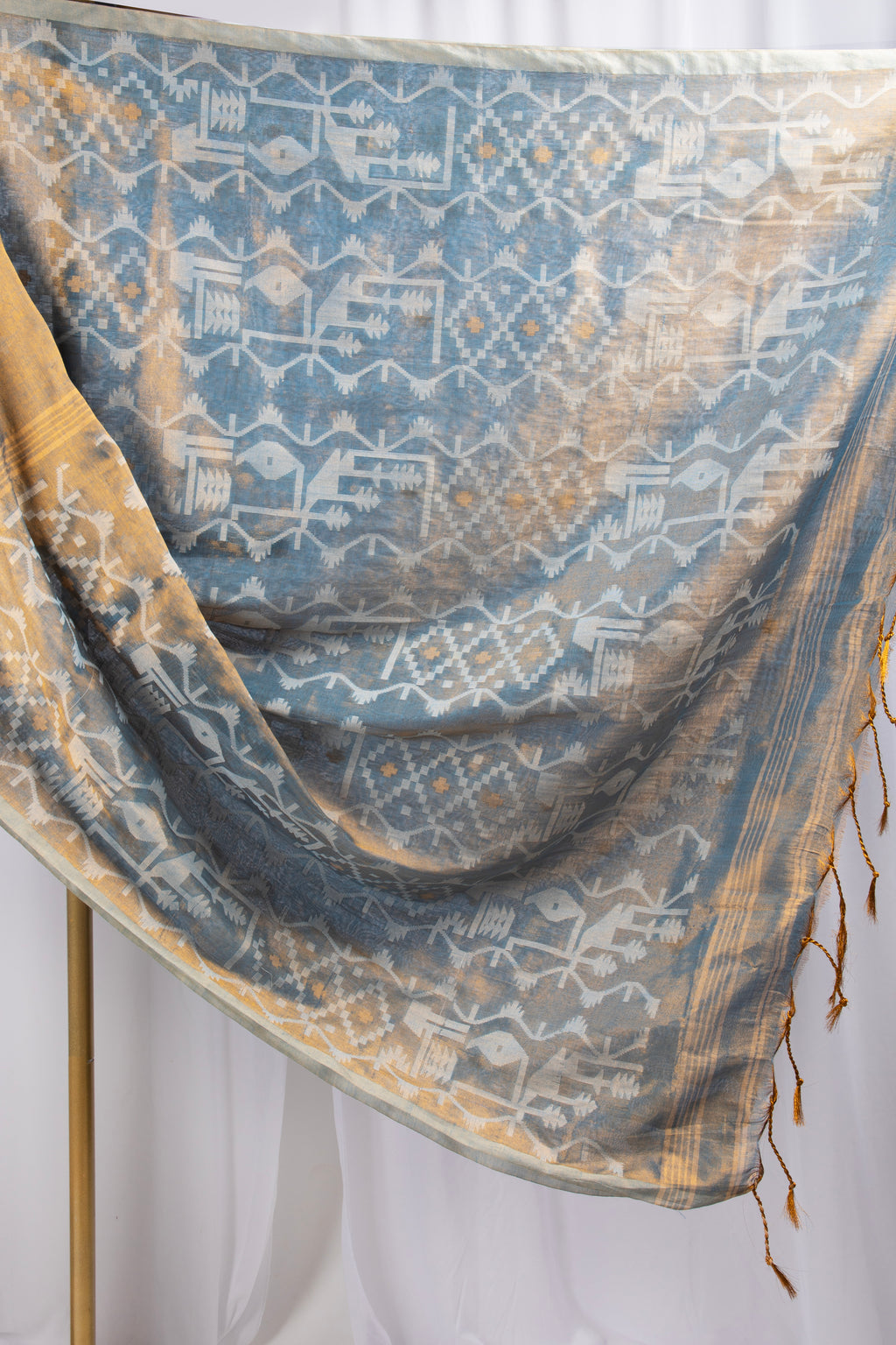 Blue & Gold Cotton tissue