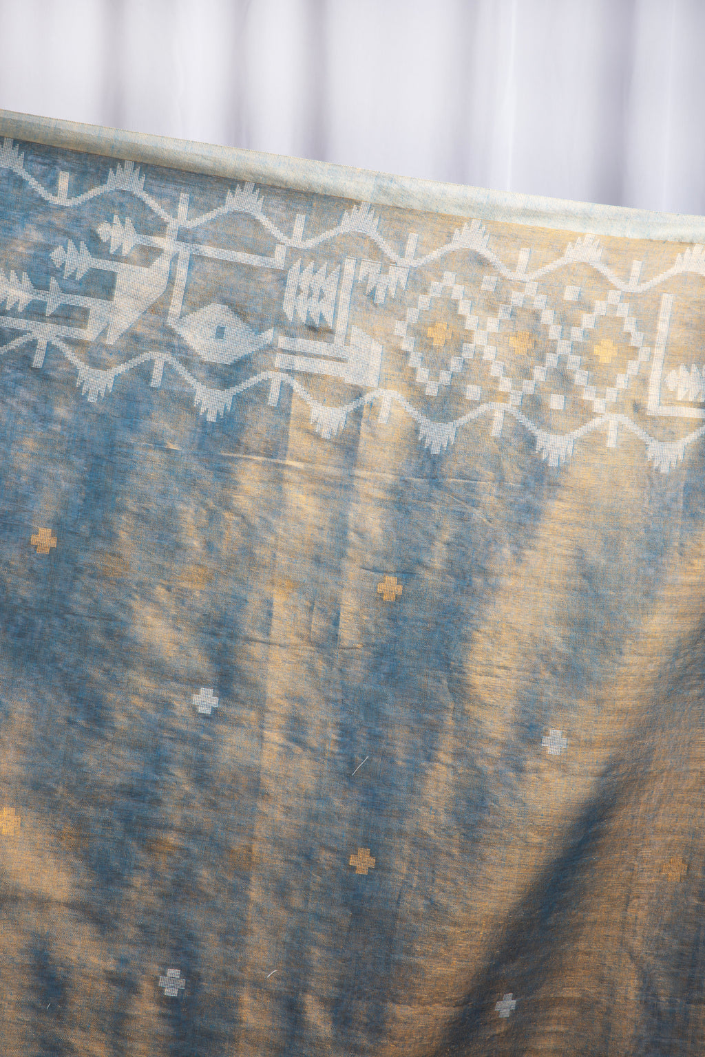 Blue & Gold Cotton tissue