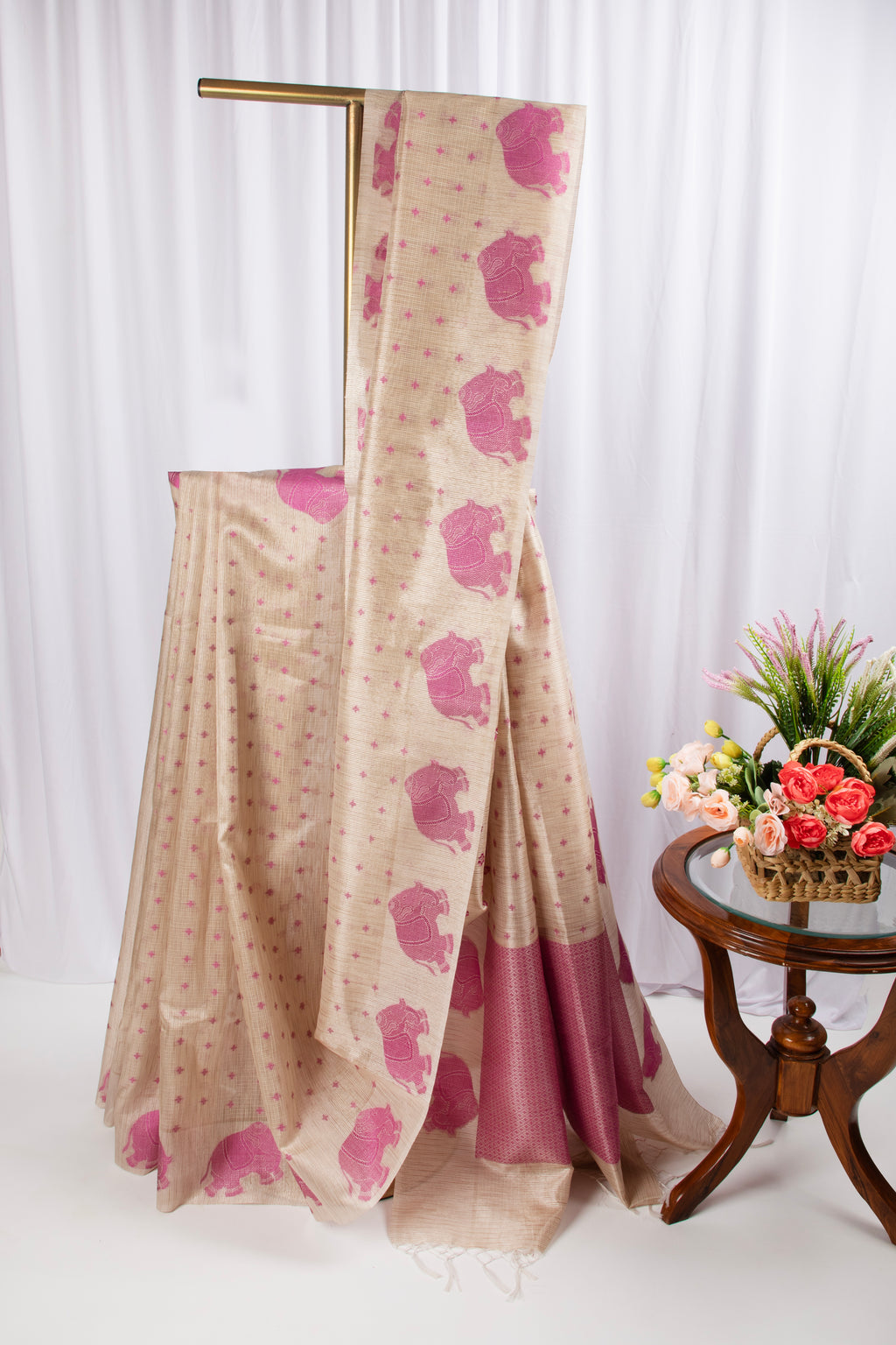 Jute cotton saree
