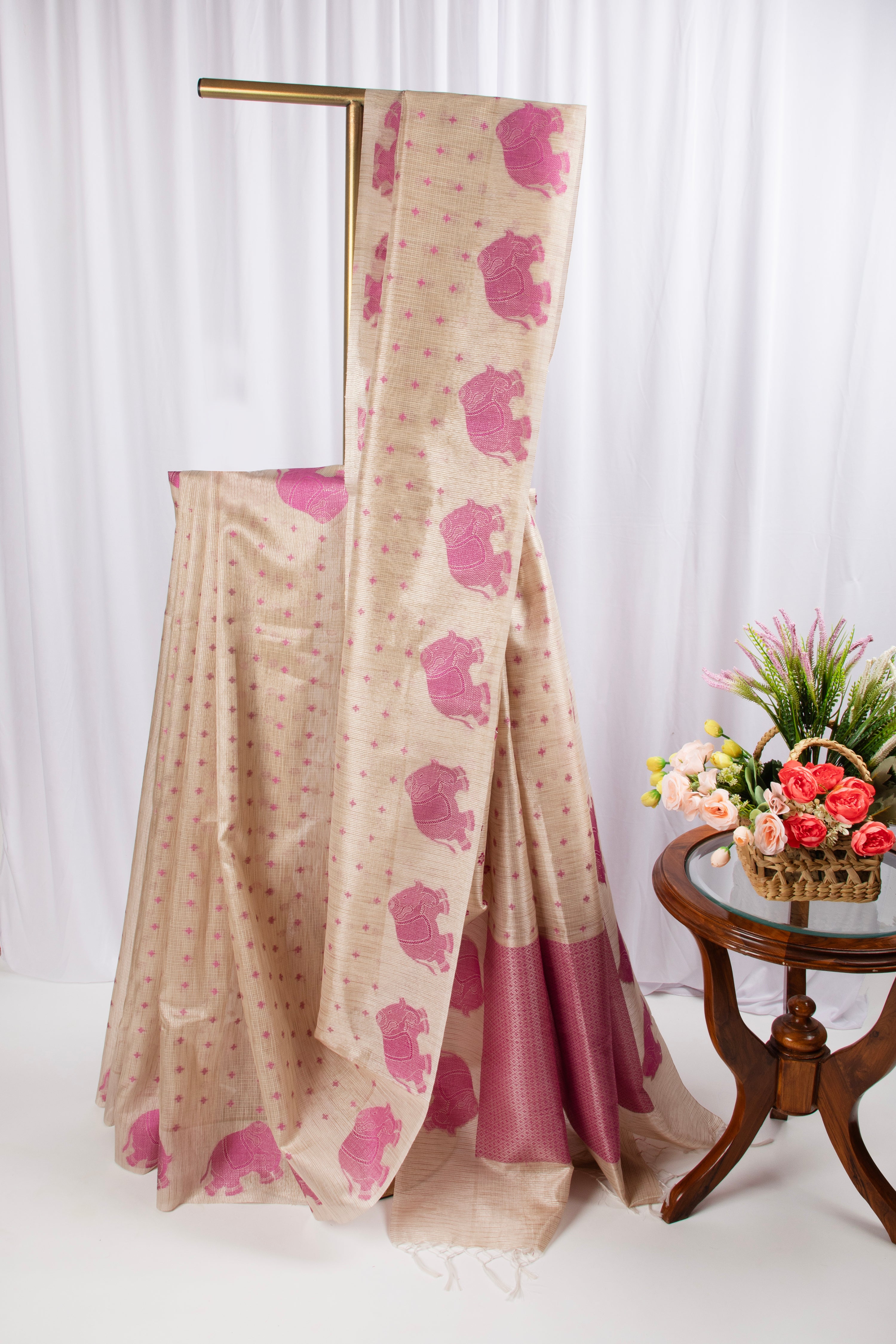 Jute cotton saree