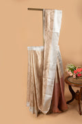 Golden blended silk tissue saree