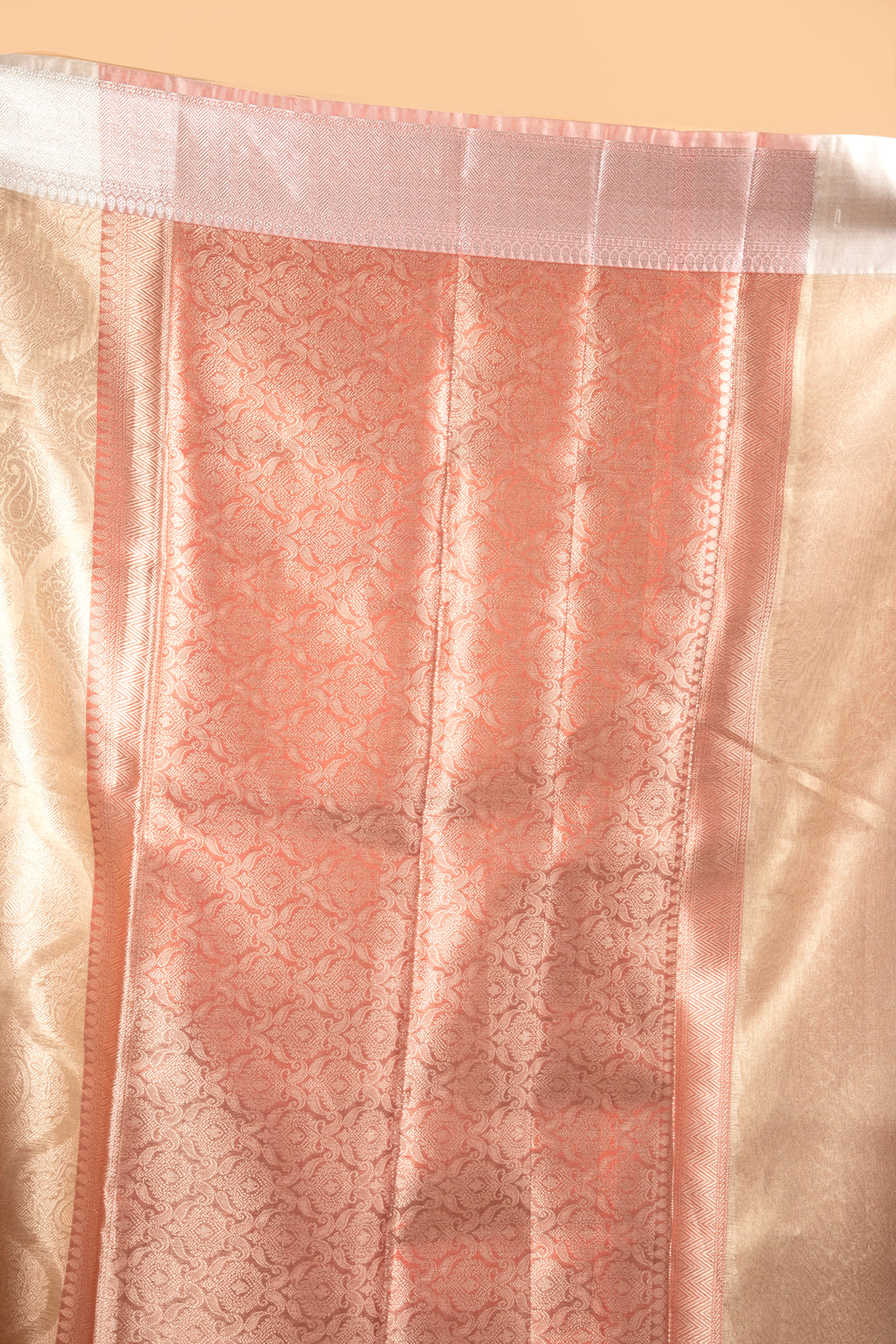 Golden blended silk tissue saree