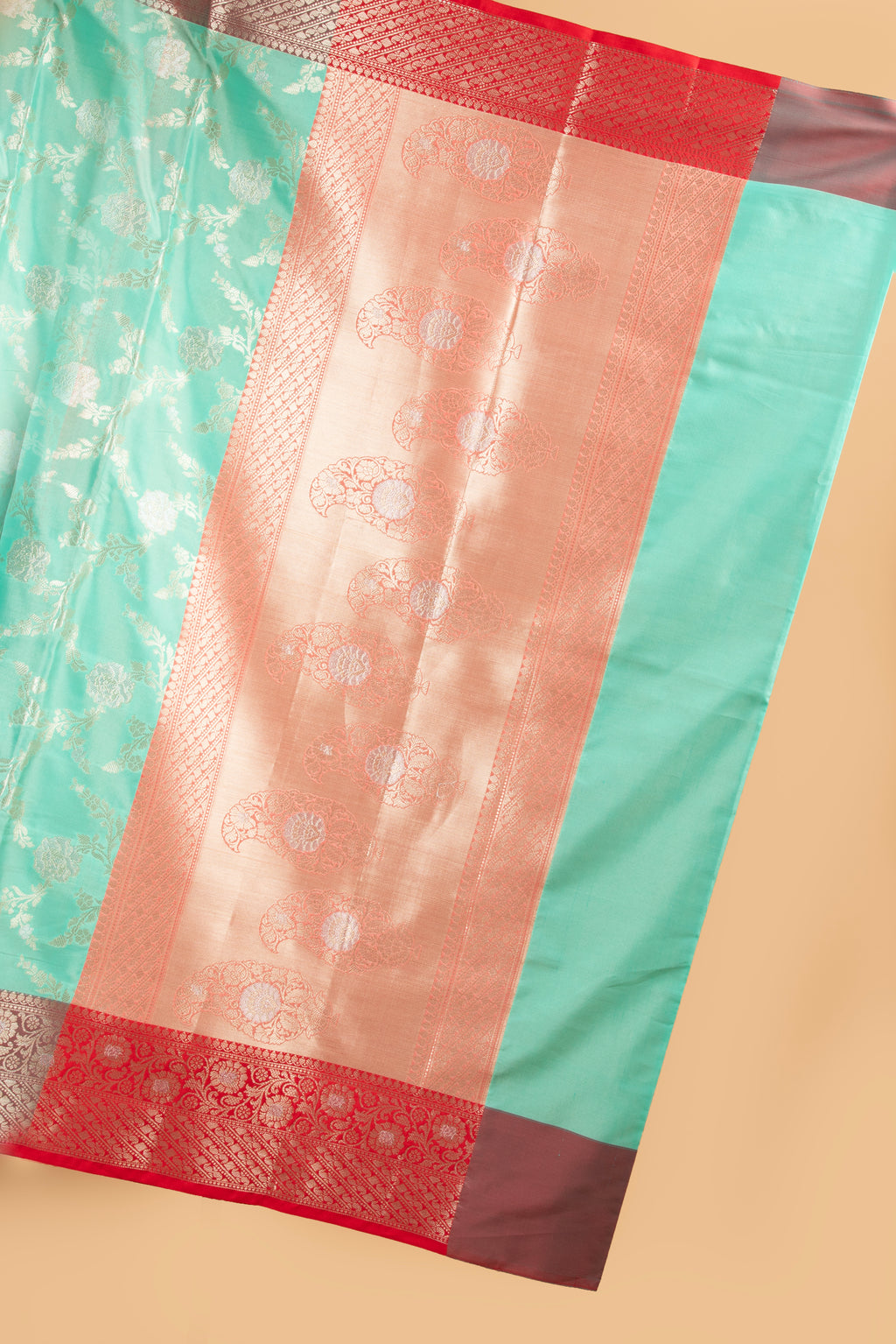Light green floral design benarasi