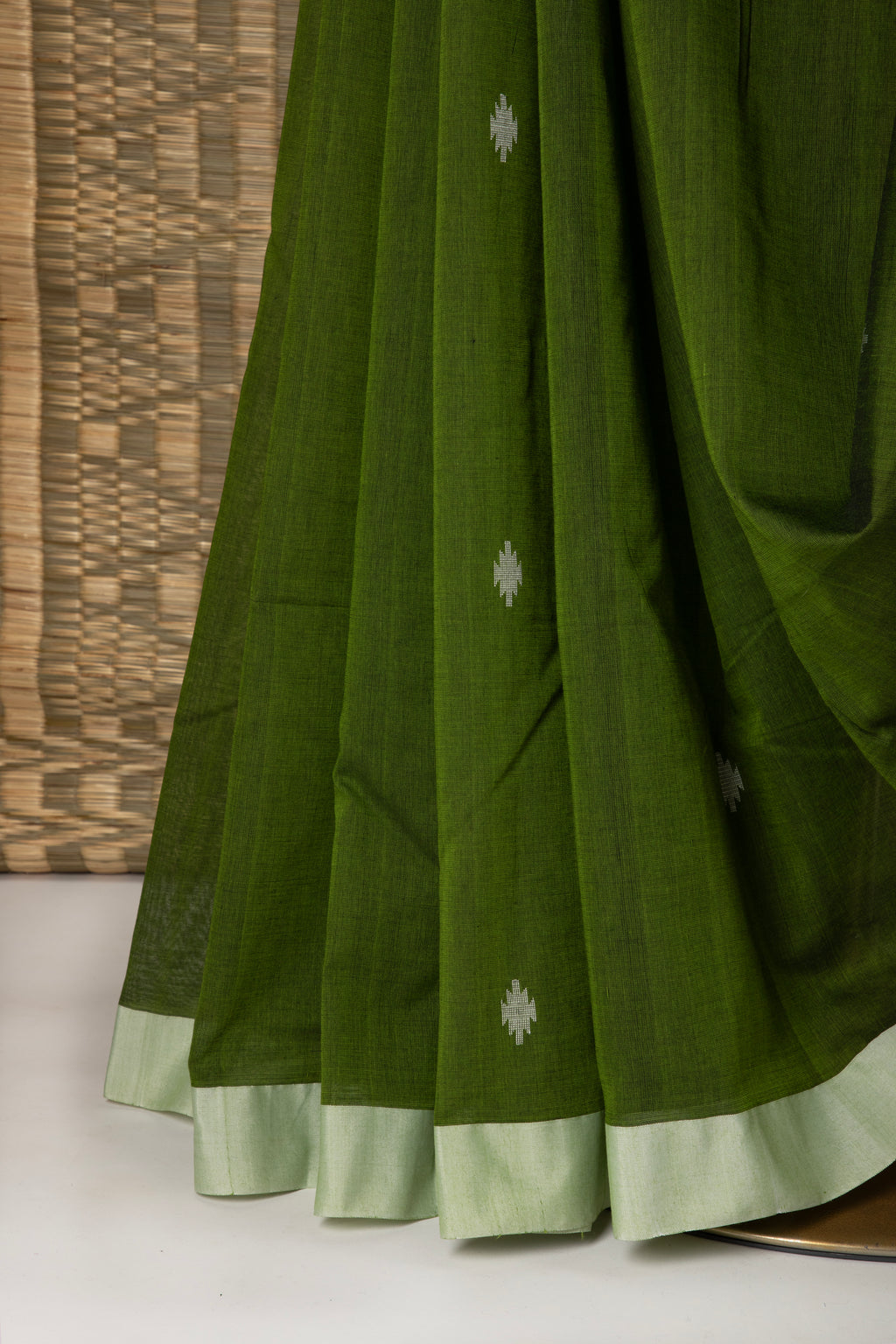 Green cotton saree