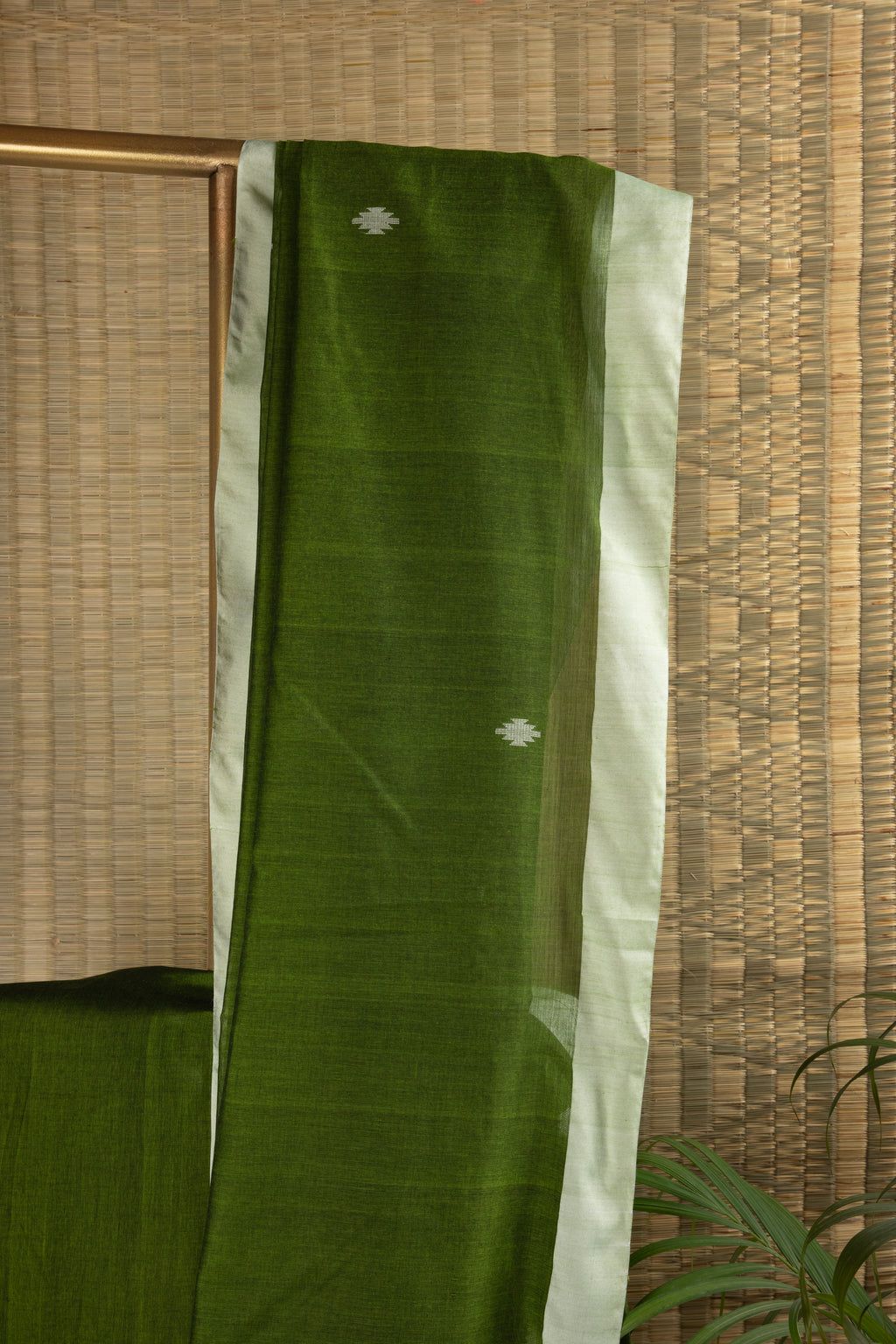 Green cotton saree