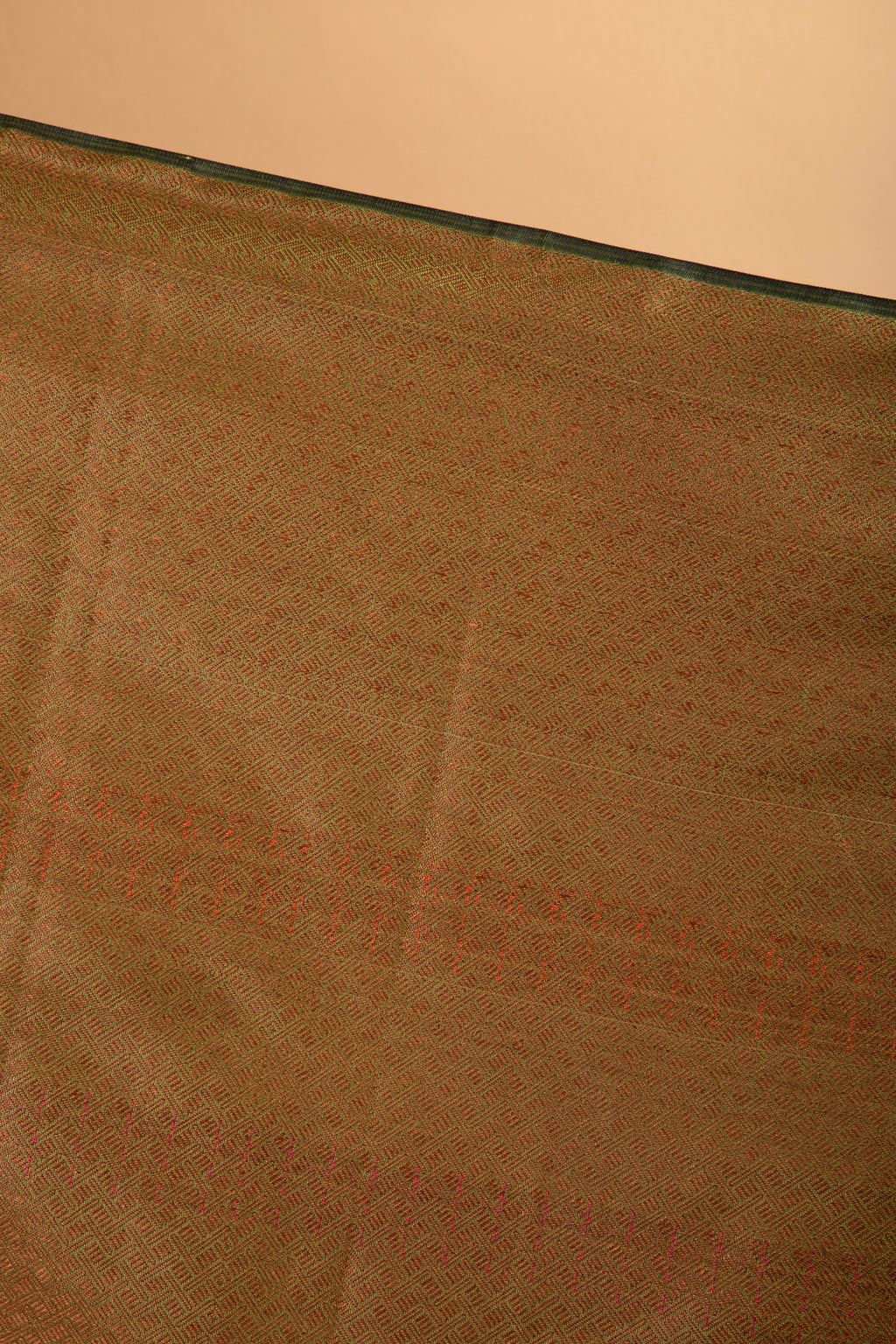 Green floral design cotton saree