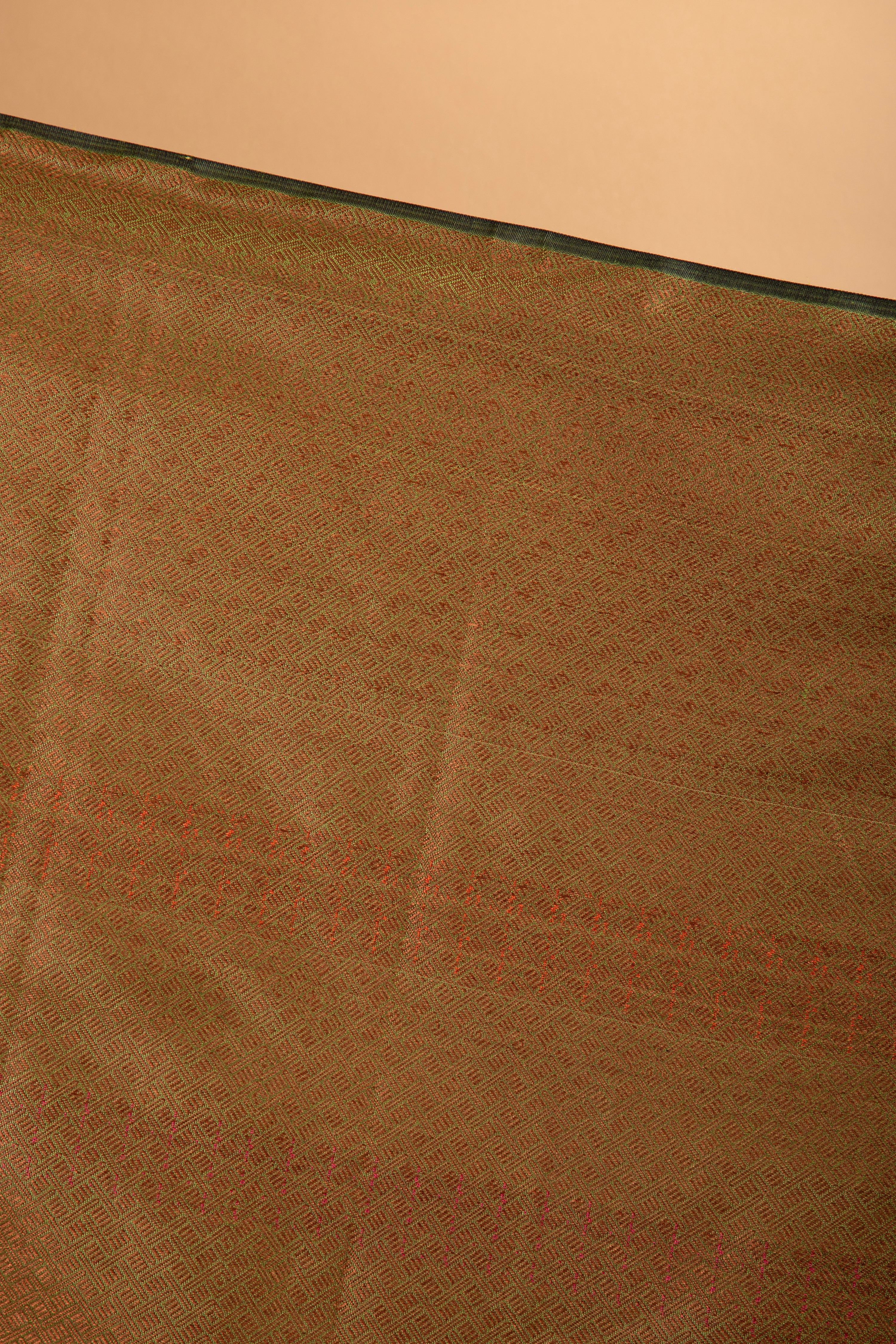 Green floral design cotton saree