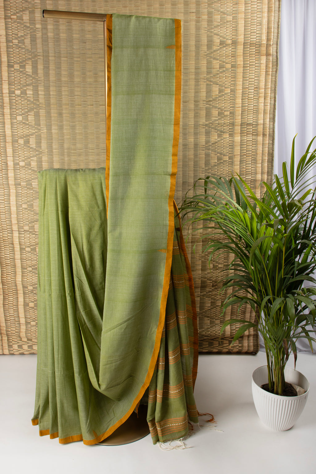 Light green handloom cotton saree