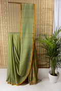 Light green handloom cotton saree