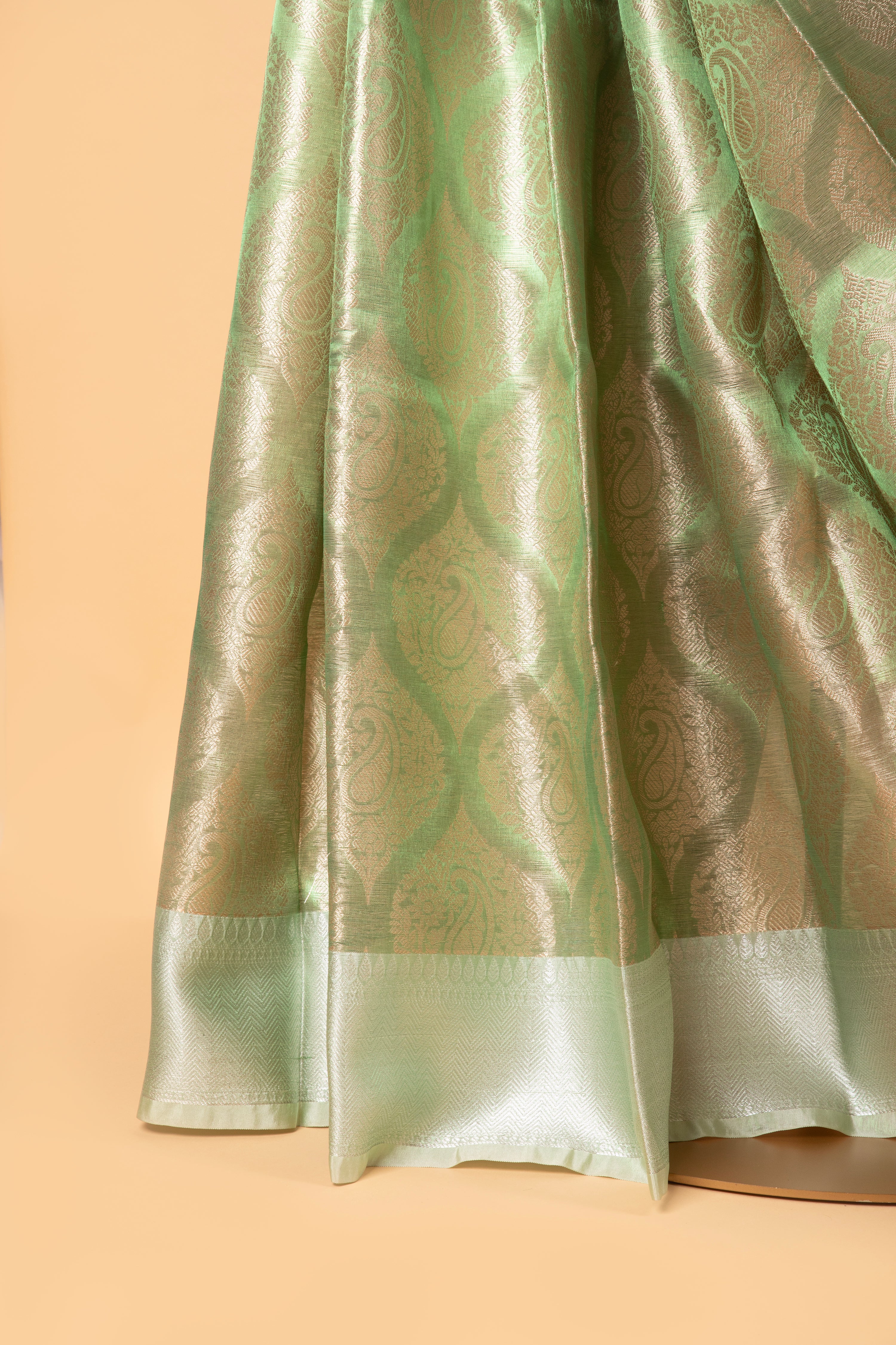 Green tissue blended silk saree
