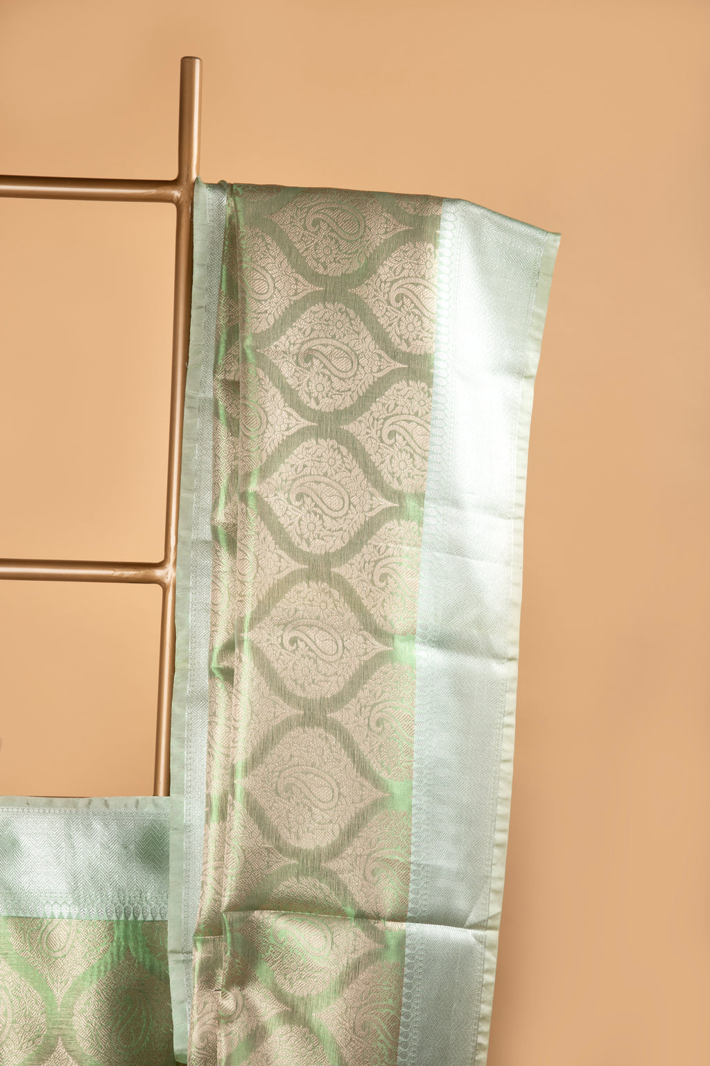 Green tissue blended silk saree