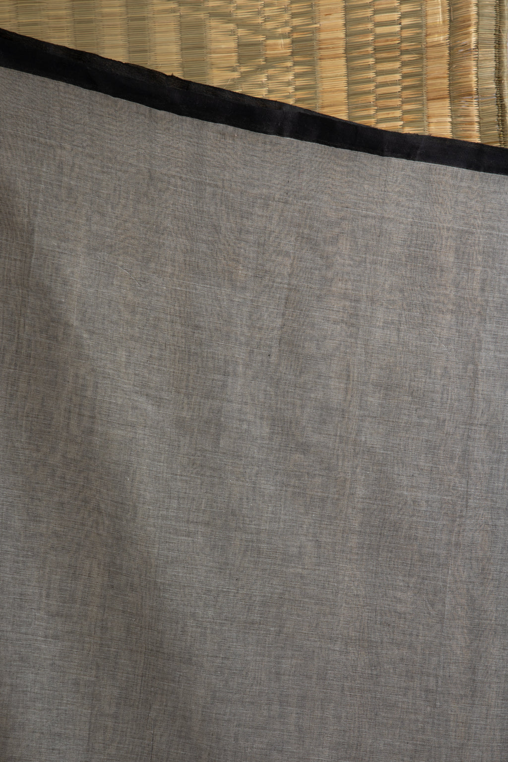 Grey and black handloom cotton saree