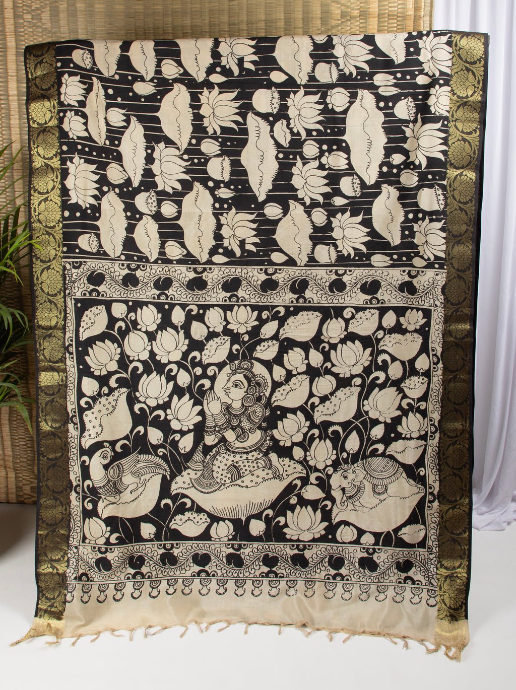 Mangalgiri silk pen kalamkari saree