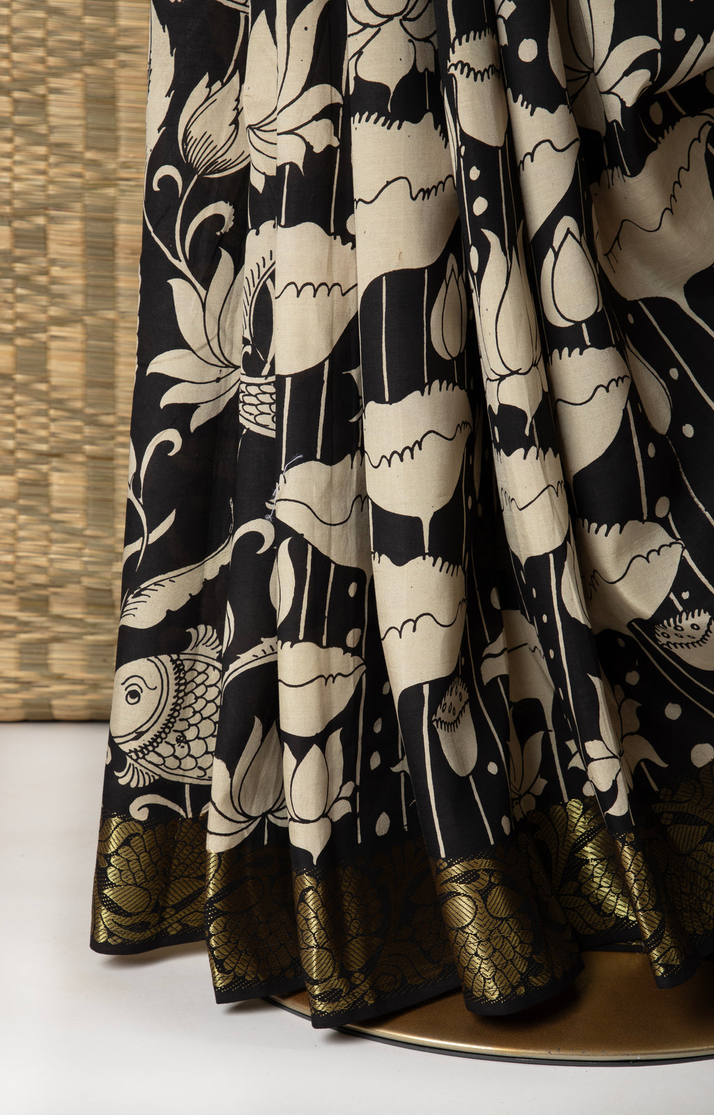 Mangalgiri silk pen kalamkari saree