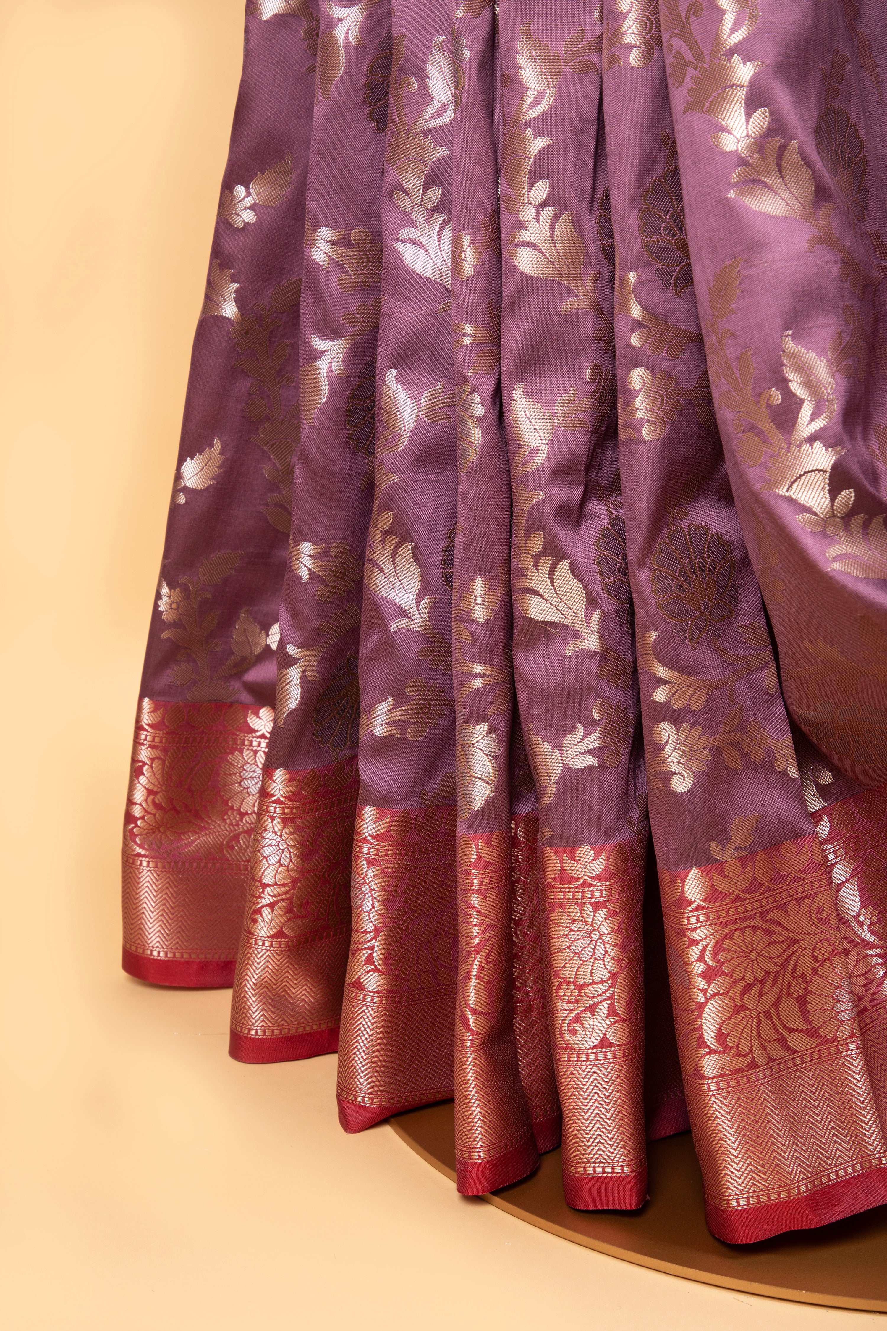 Onion pink floral benarasi