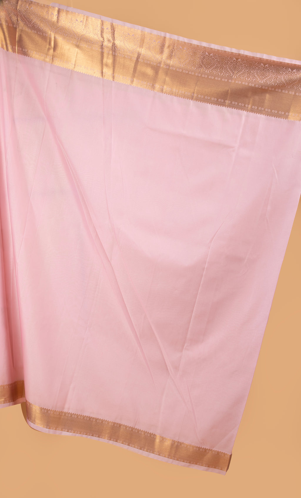 Pink and golden zari gadwal