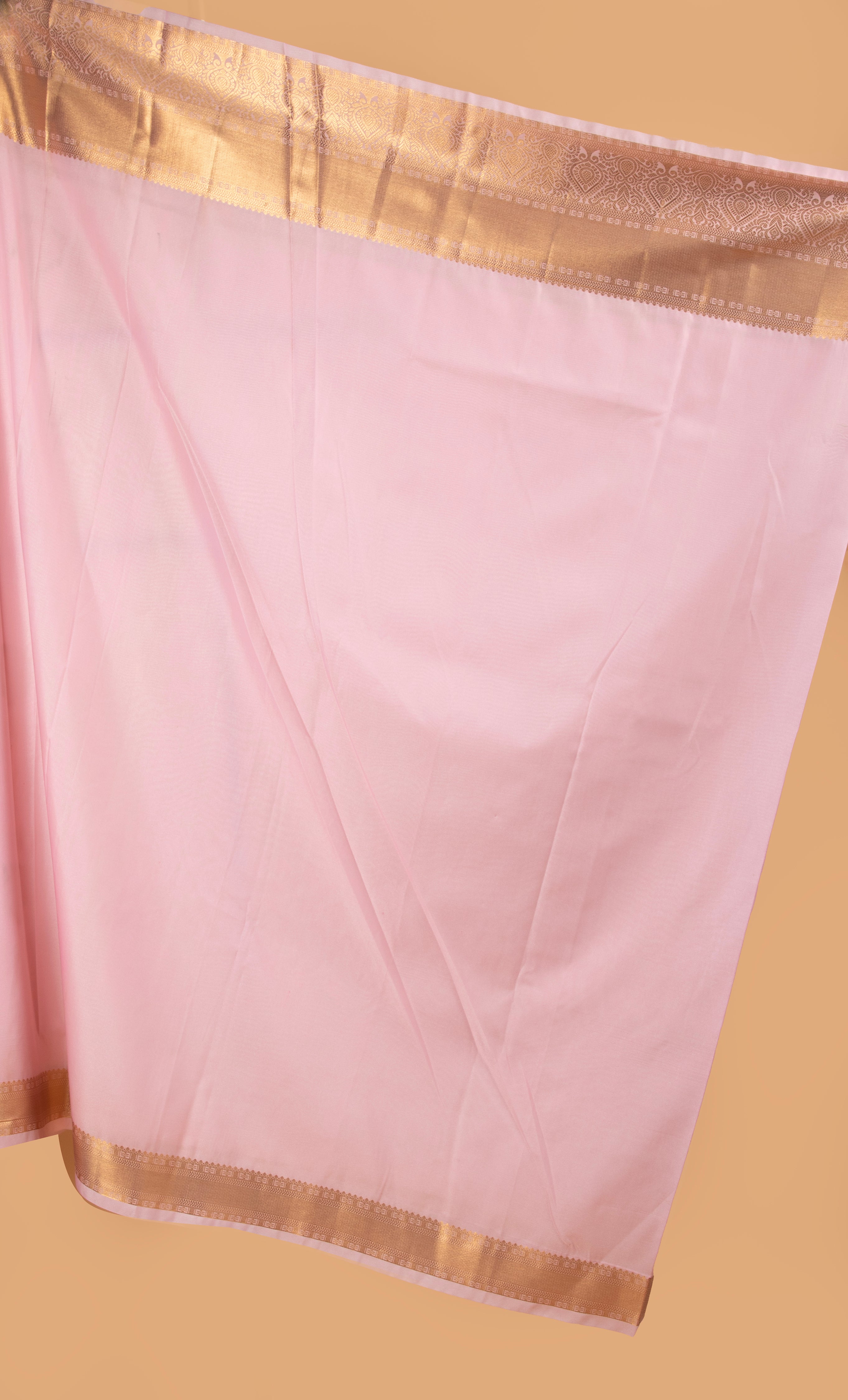 Pink and golden zari gadwal