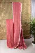 Baby pink handloom coton saree