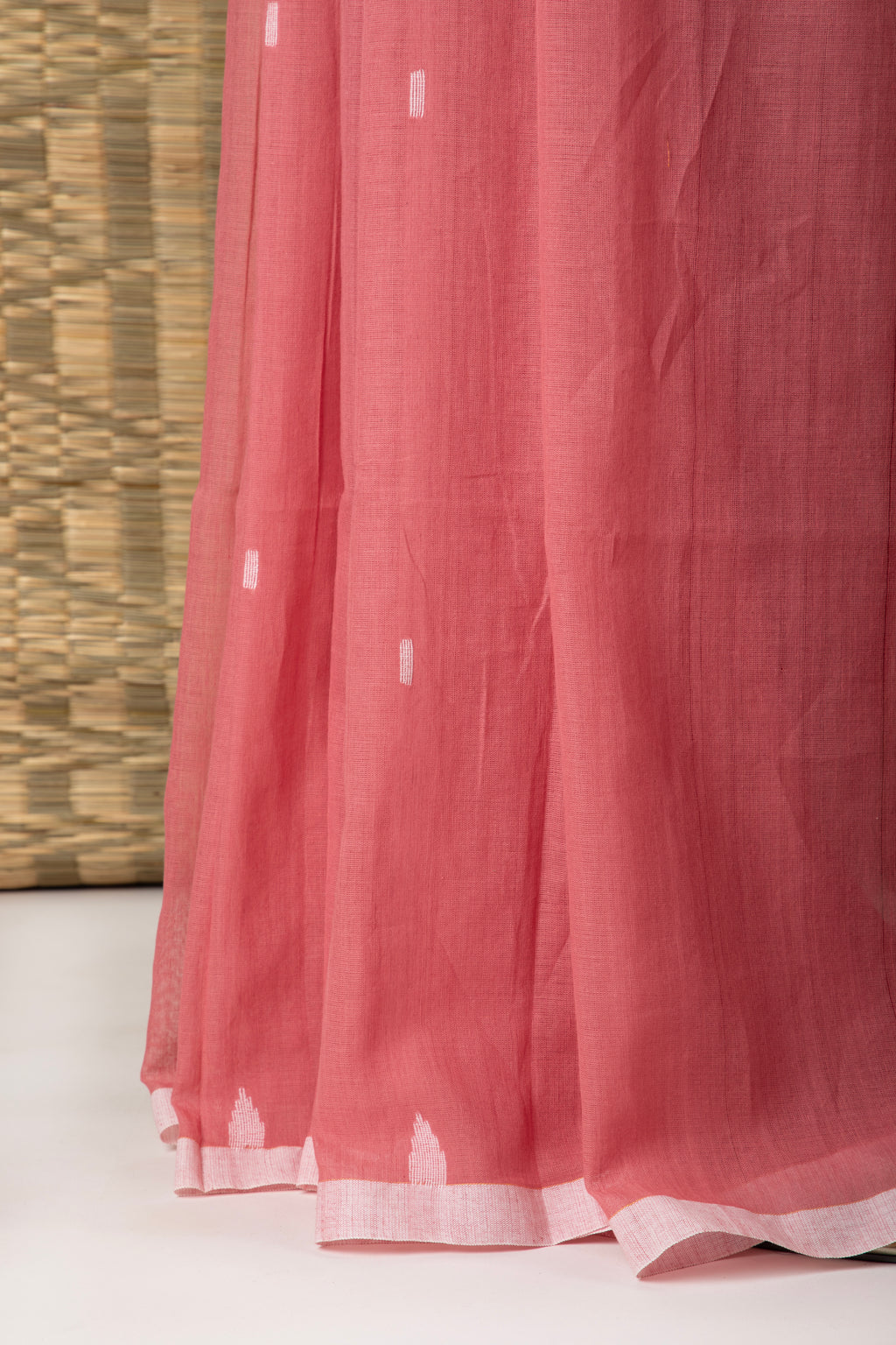 Baby pink handloom coton saree