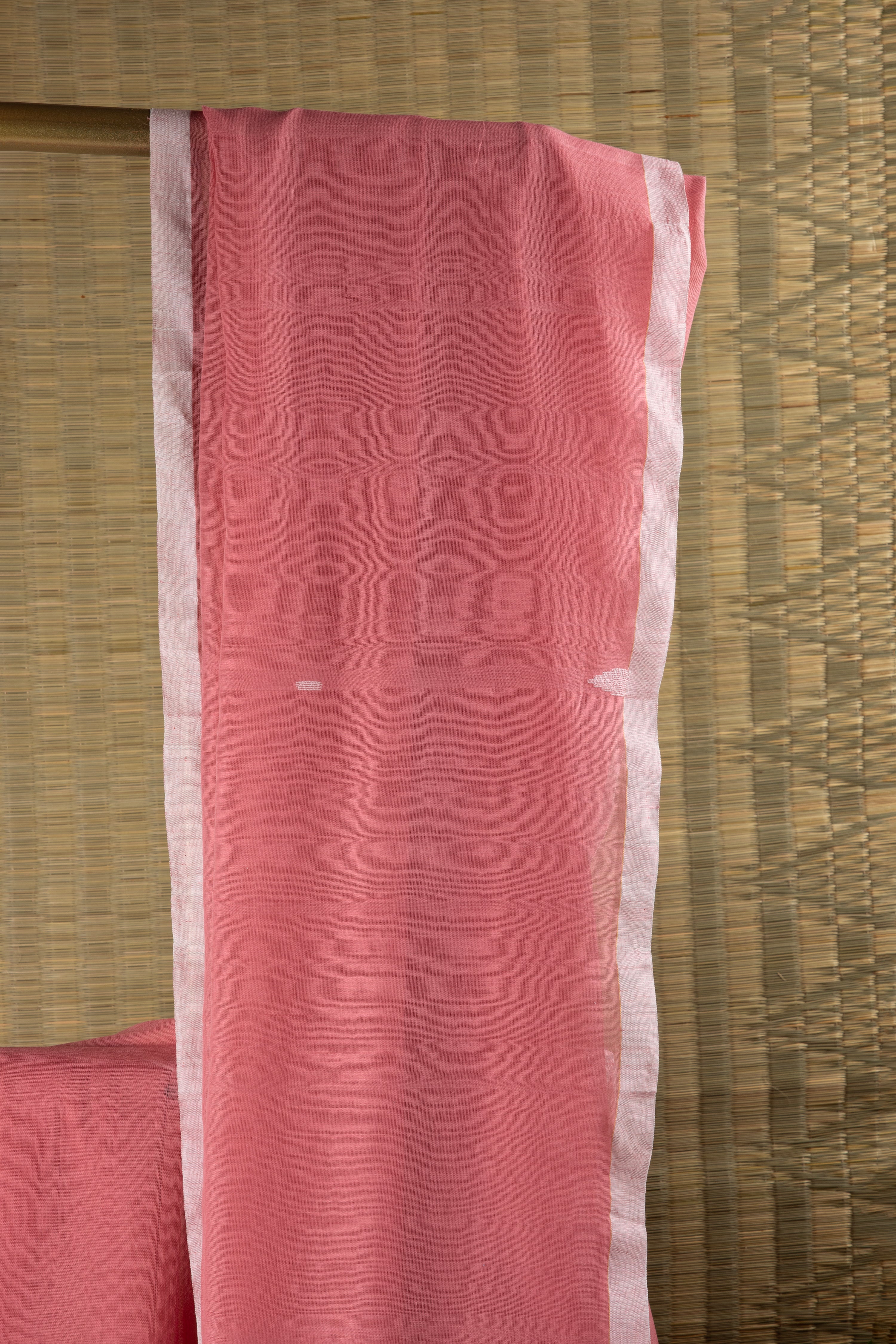 Baby pink handloom coton saree