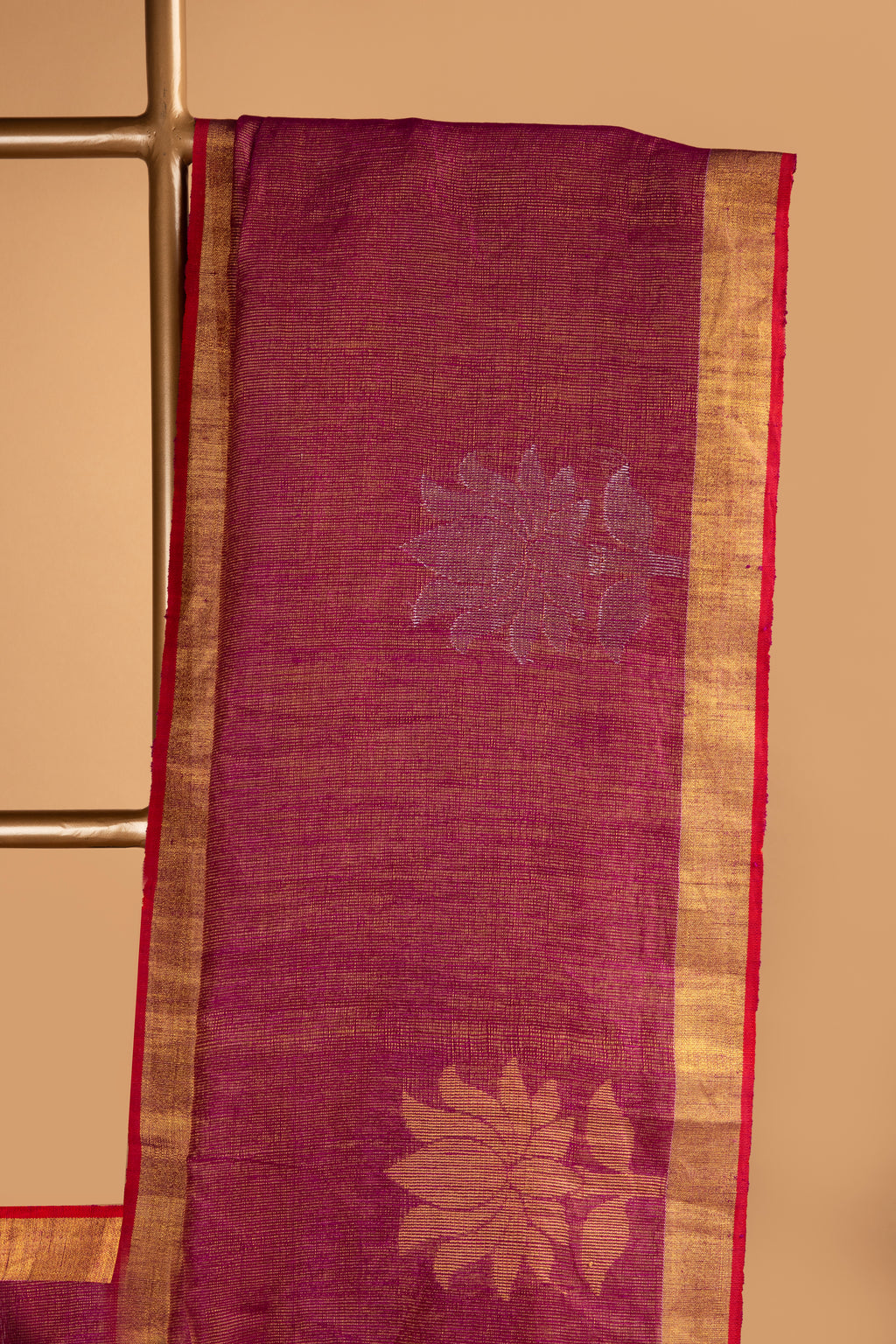 Pink tissue linen handloom saree