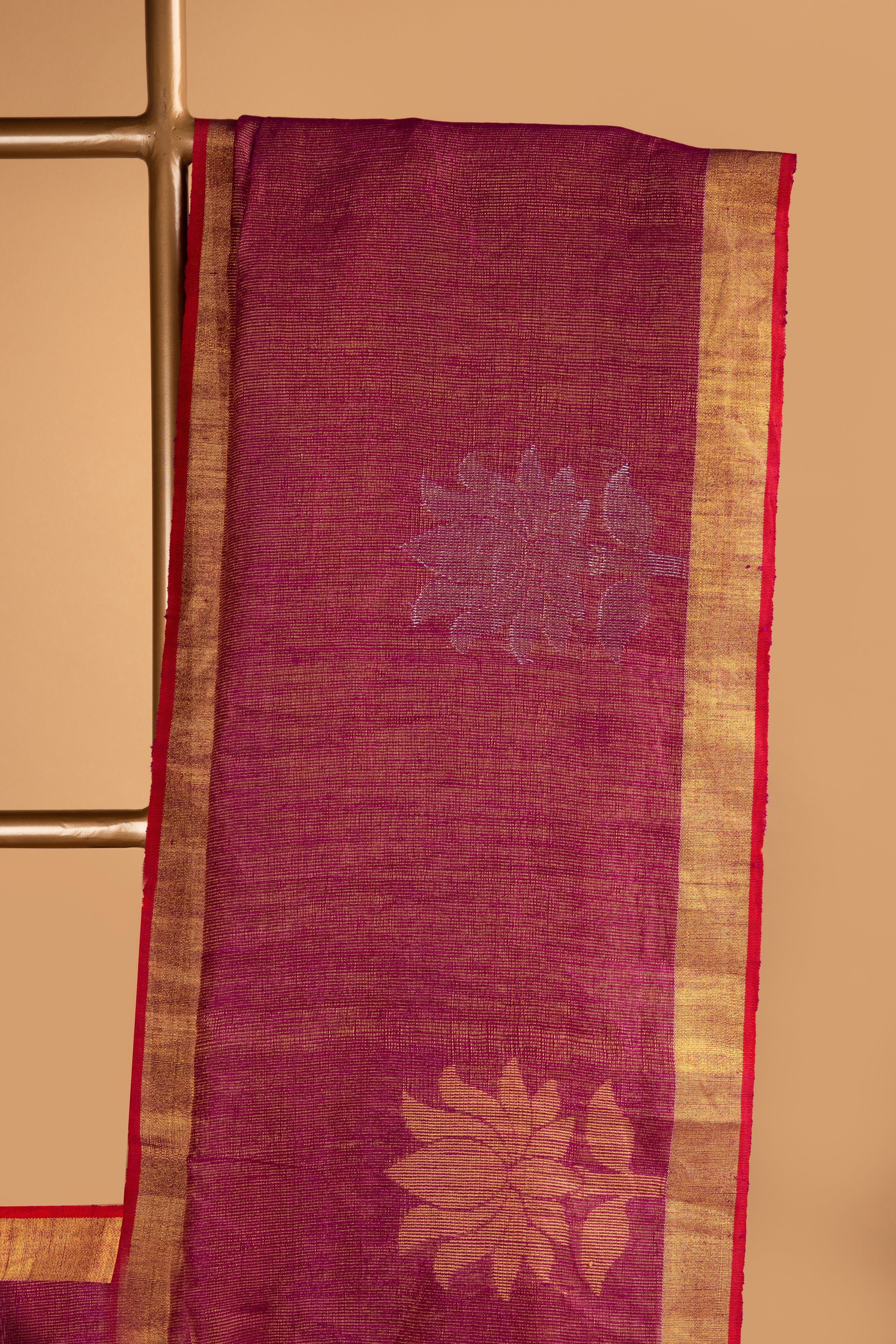 Pink tissue linen handloom saree