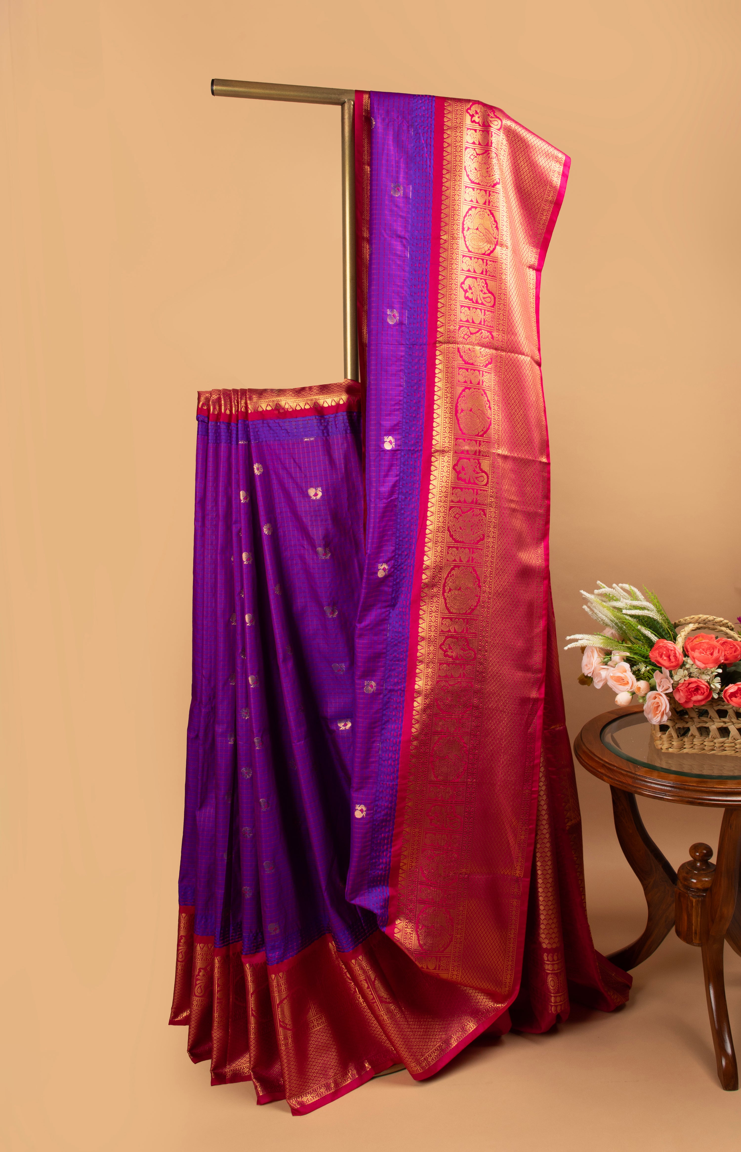 Purple and pink checks gadwal