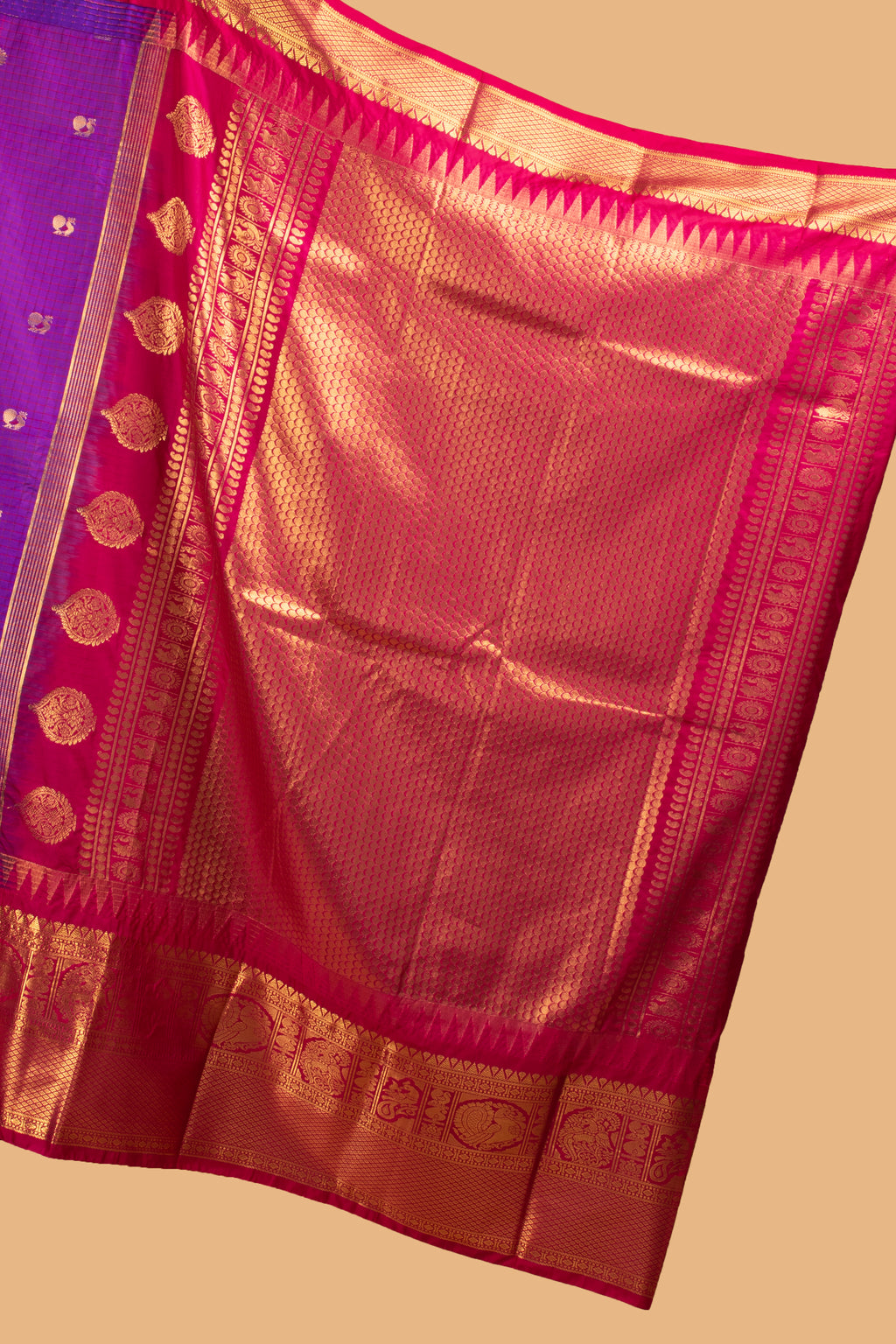 Purple and pink checks gadwal