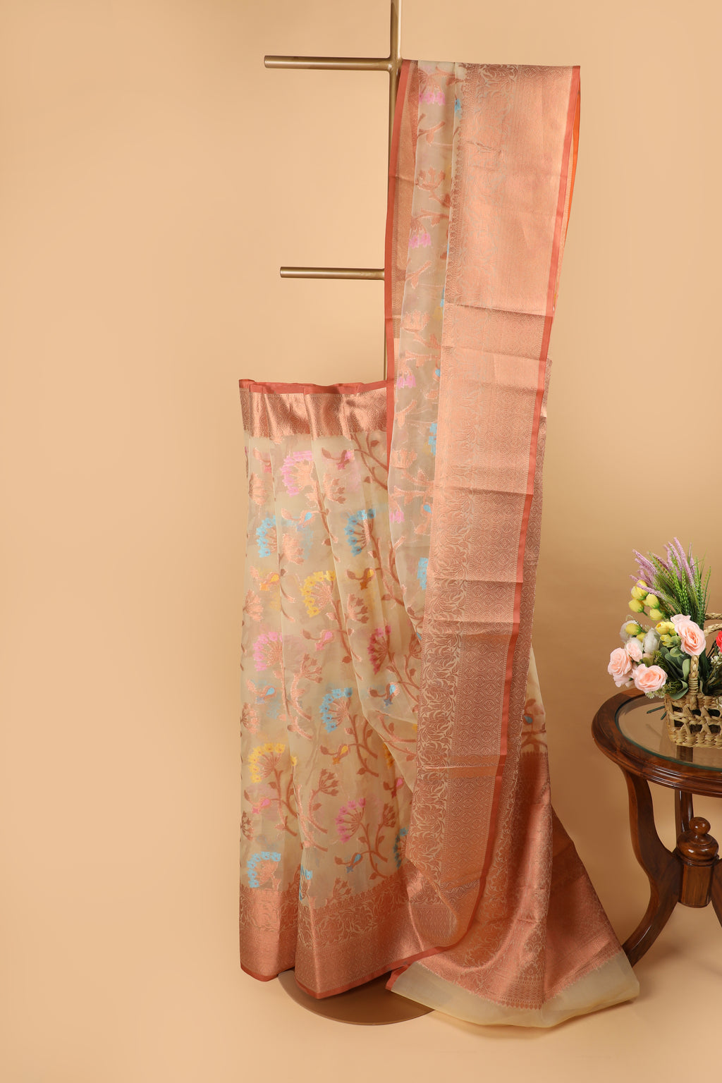 Semi organza saree