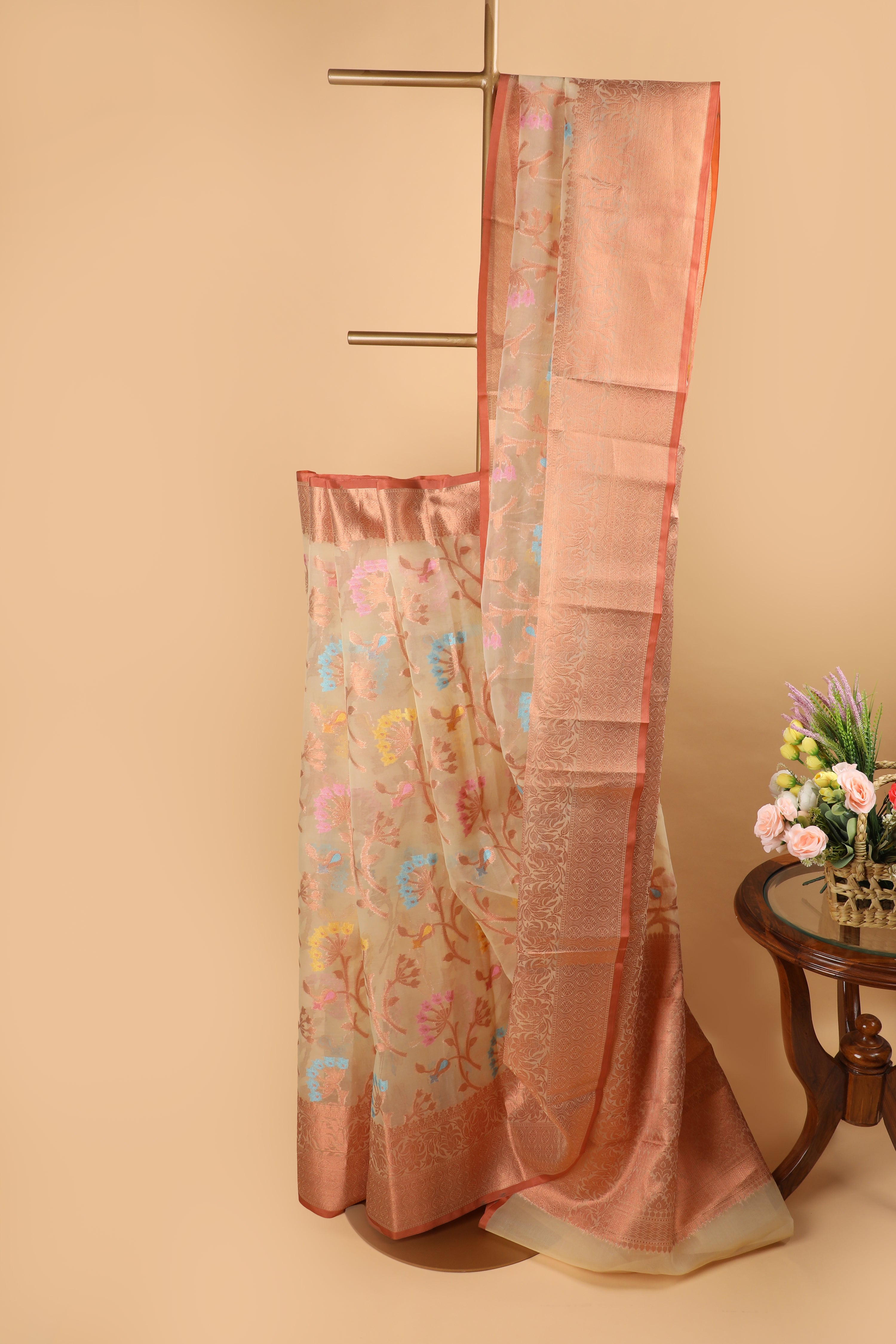 Semi organza saree