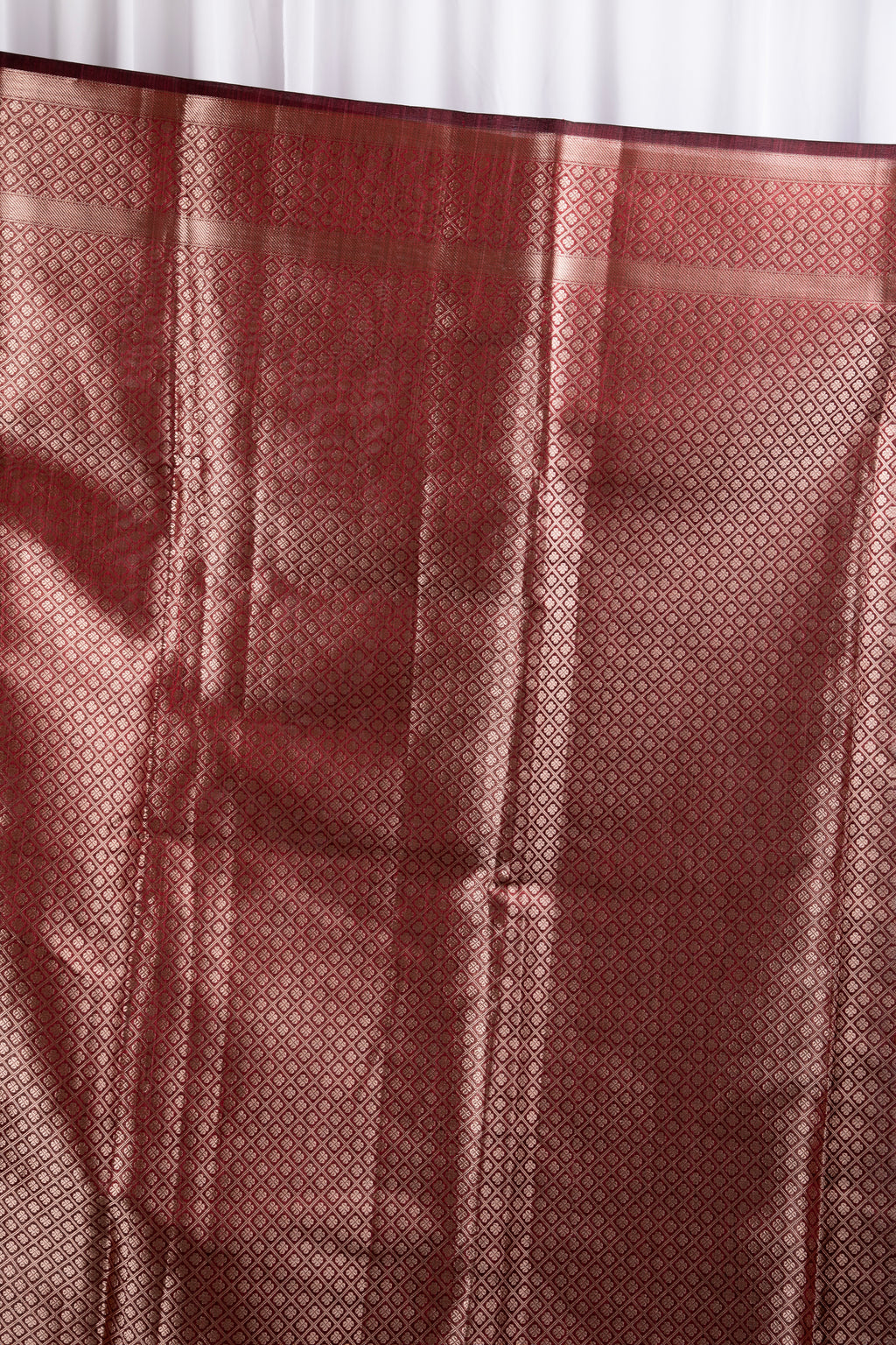 Maroon semi tussar benarasi saree with tulip design